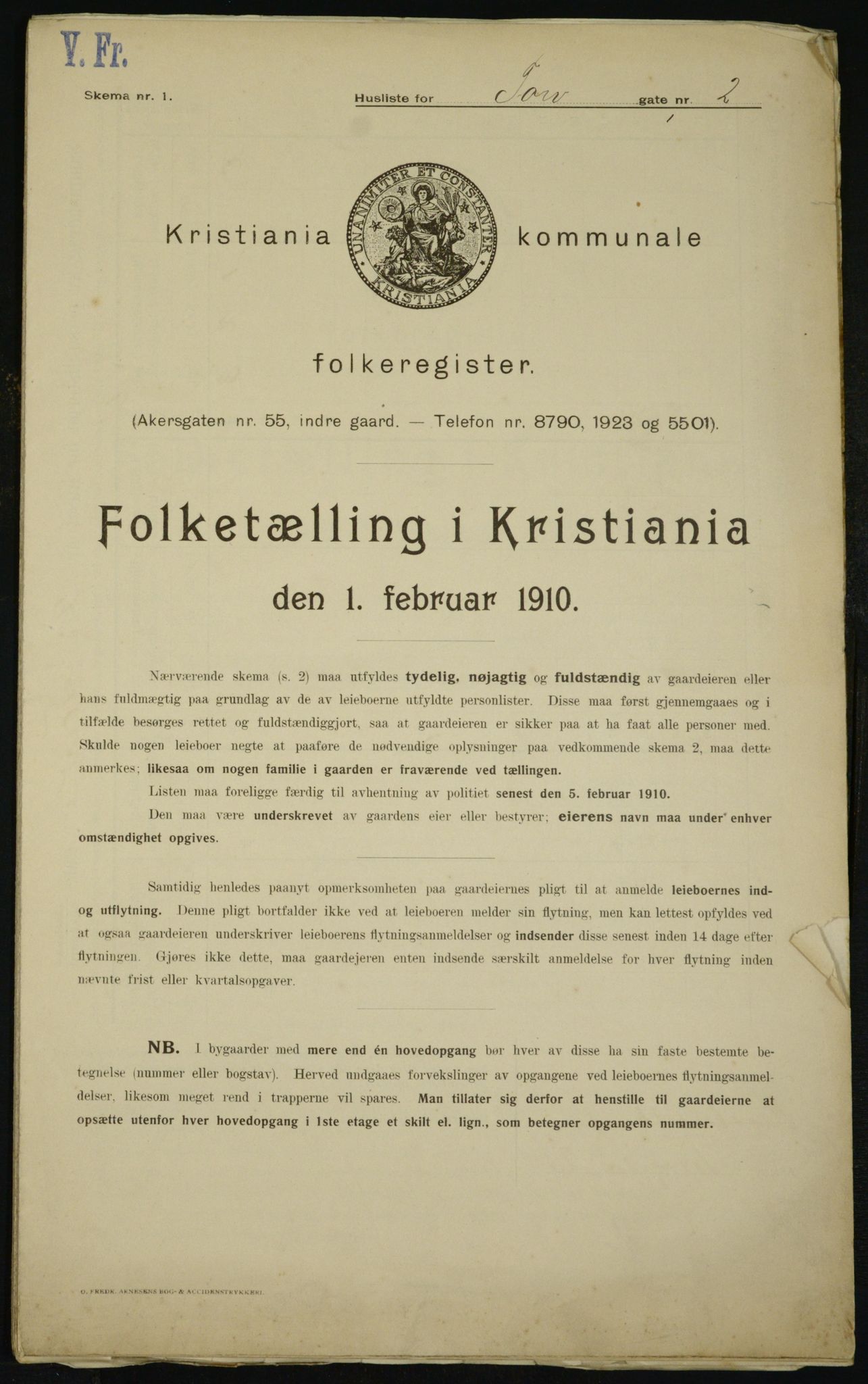 OBA, Municipal Census 1910 for Kristiania, 1910, p. 108104