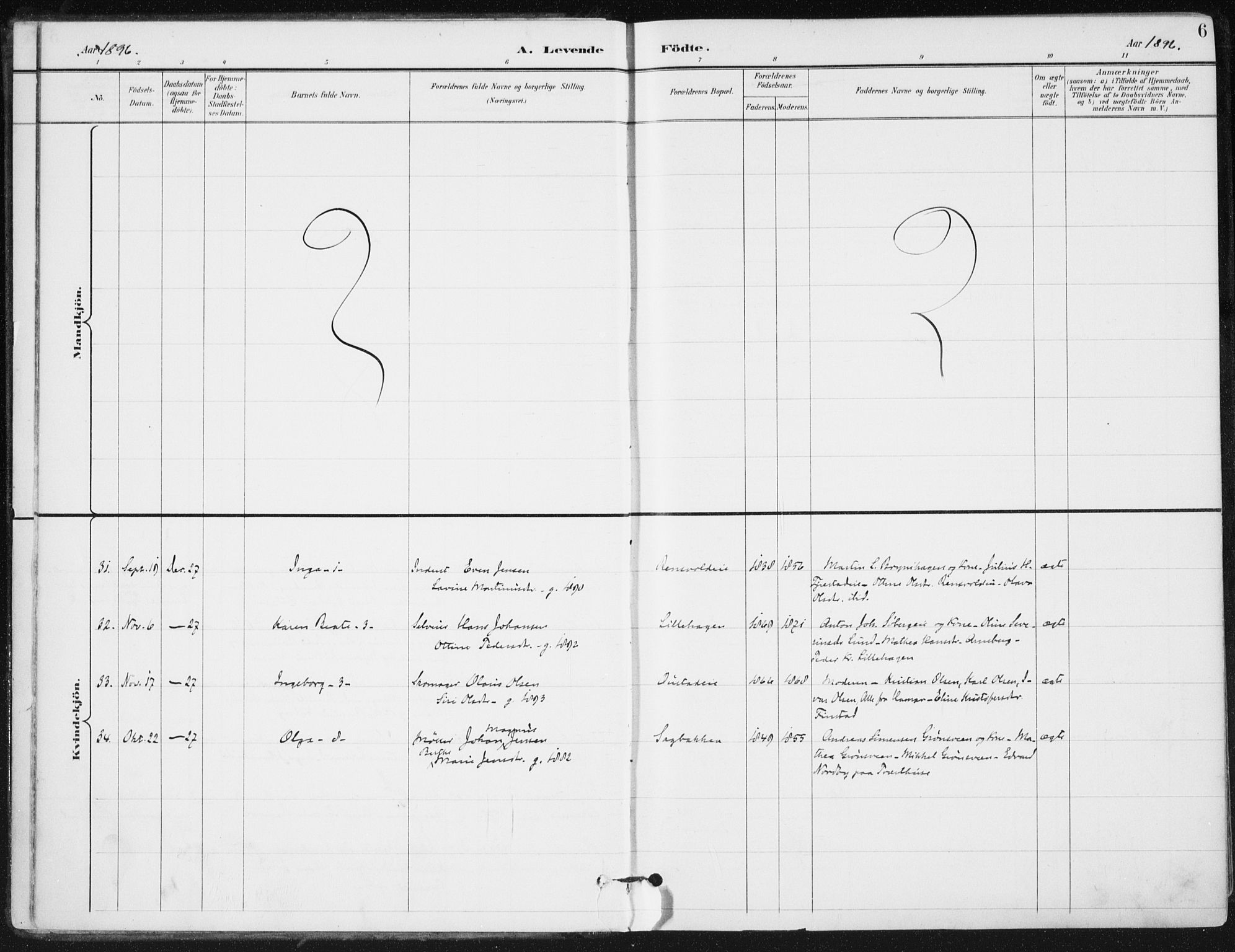 Romedal prestekontor, AV/SAH-PREST-004/K/L0011: Parish register (official) no. 11, 1896-1912, p. 6