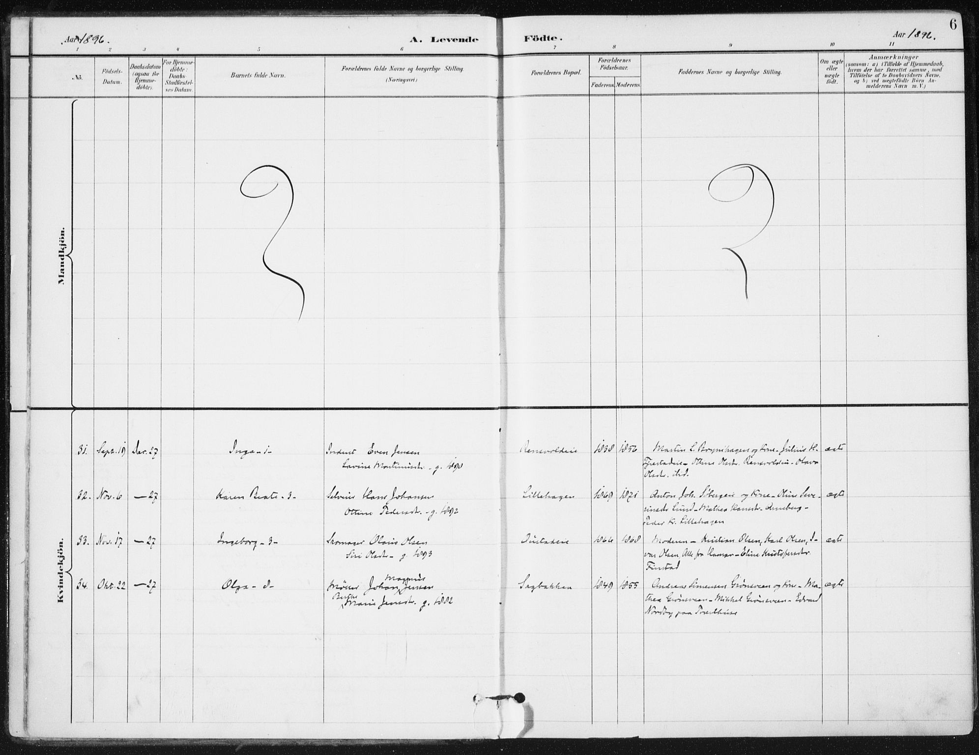 Romedal prestekontor, SAH/PREST-004/K/L0011: Parish register (official) no. 11, 1896-1912, p. 6