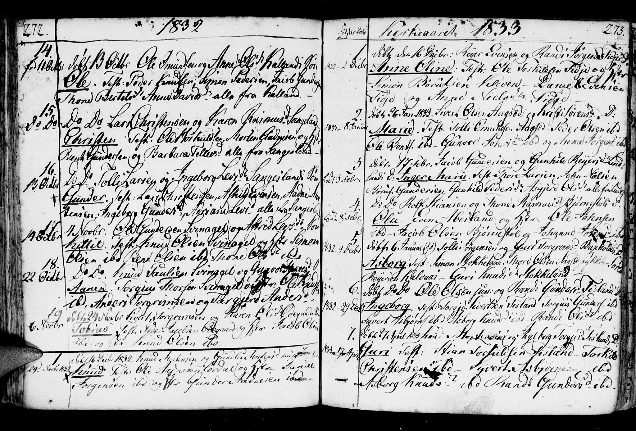 Holum sokneprestkontor, AV/SAK-1111-0022/F/Fa/Fab/L0004: Parish register (official) no. A 4, 1774-1847, p. 272-273