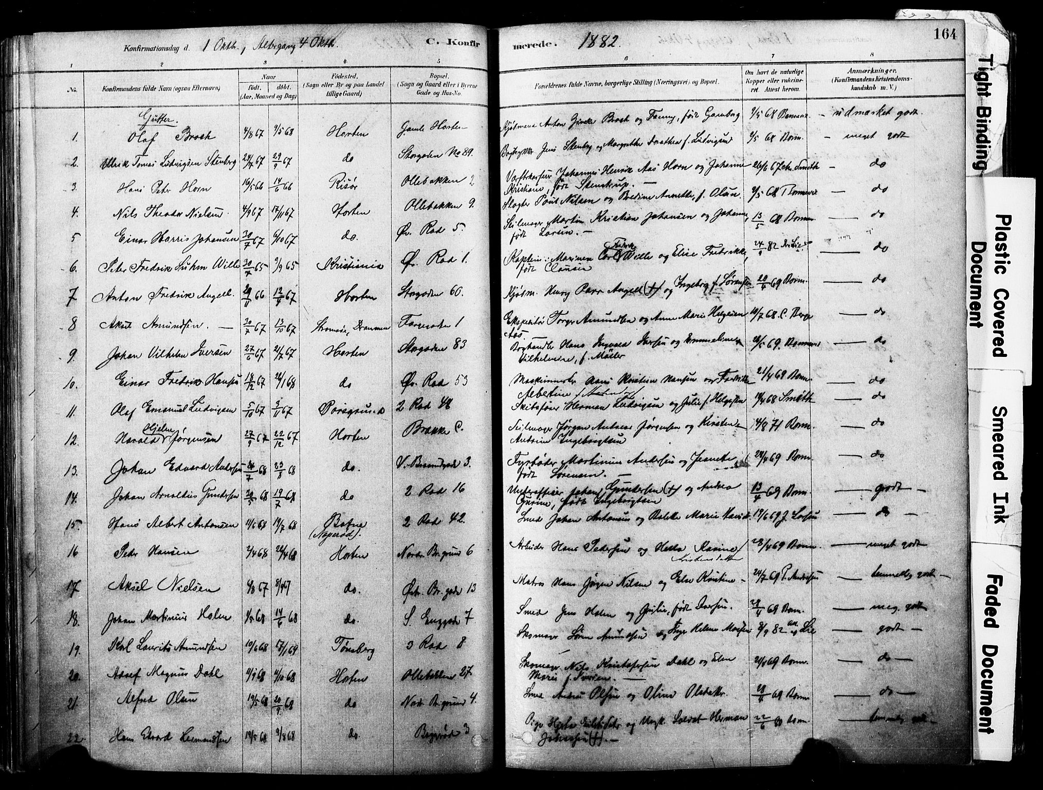 Horten kirkebøker, AV/SAKO-A-348/F/Fa/L0003: Parish register (official) no. 3, 1878-1887, p. 164