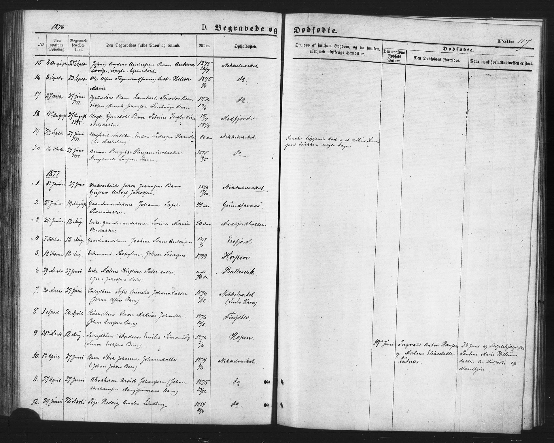 Berg sokneprestkontor, AV/SATØ-S-1318/G/Ga/Gaa/L0003kirke: Parish register (official) no. 3, 1872-1879, p. 117