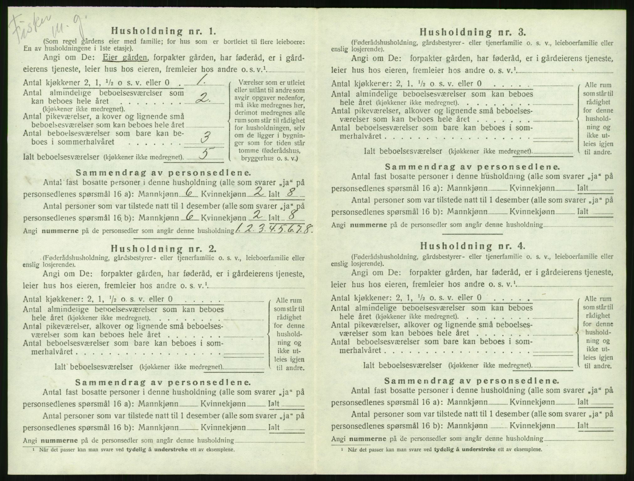 SAT, 1920 census for Borgund, 1920, p. 1287