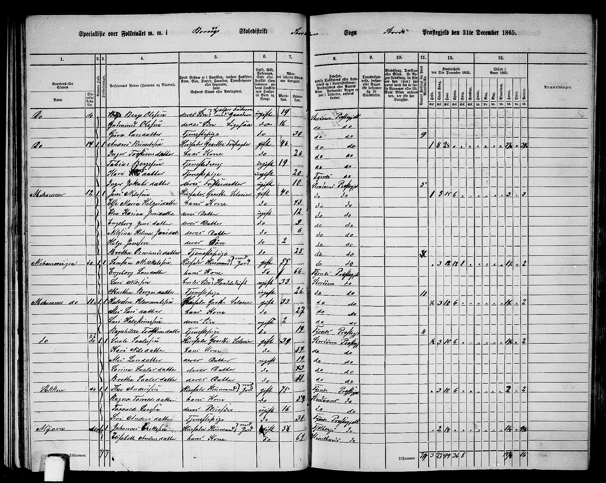 RA, 1865 census for Stord, 1865, p. 24