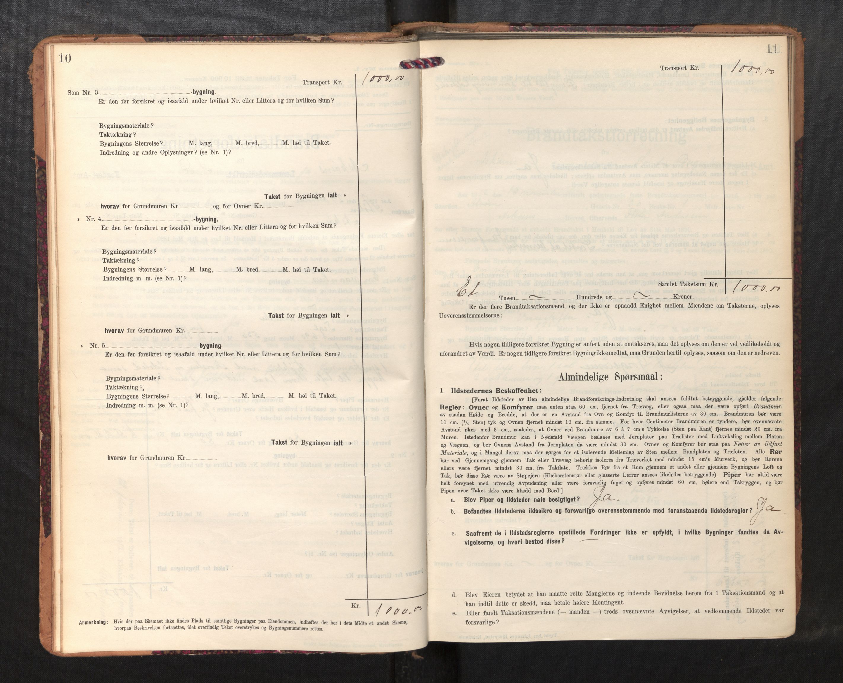 Lensmannen i Askøy, AV/SAB-A-31001/0012/L0007: Branntakstprotokoll, skjematakst, 1910-1919, p. 10-11