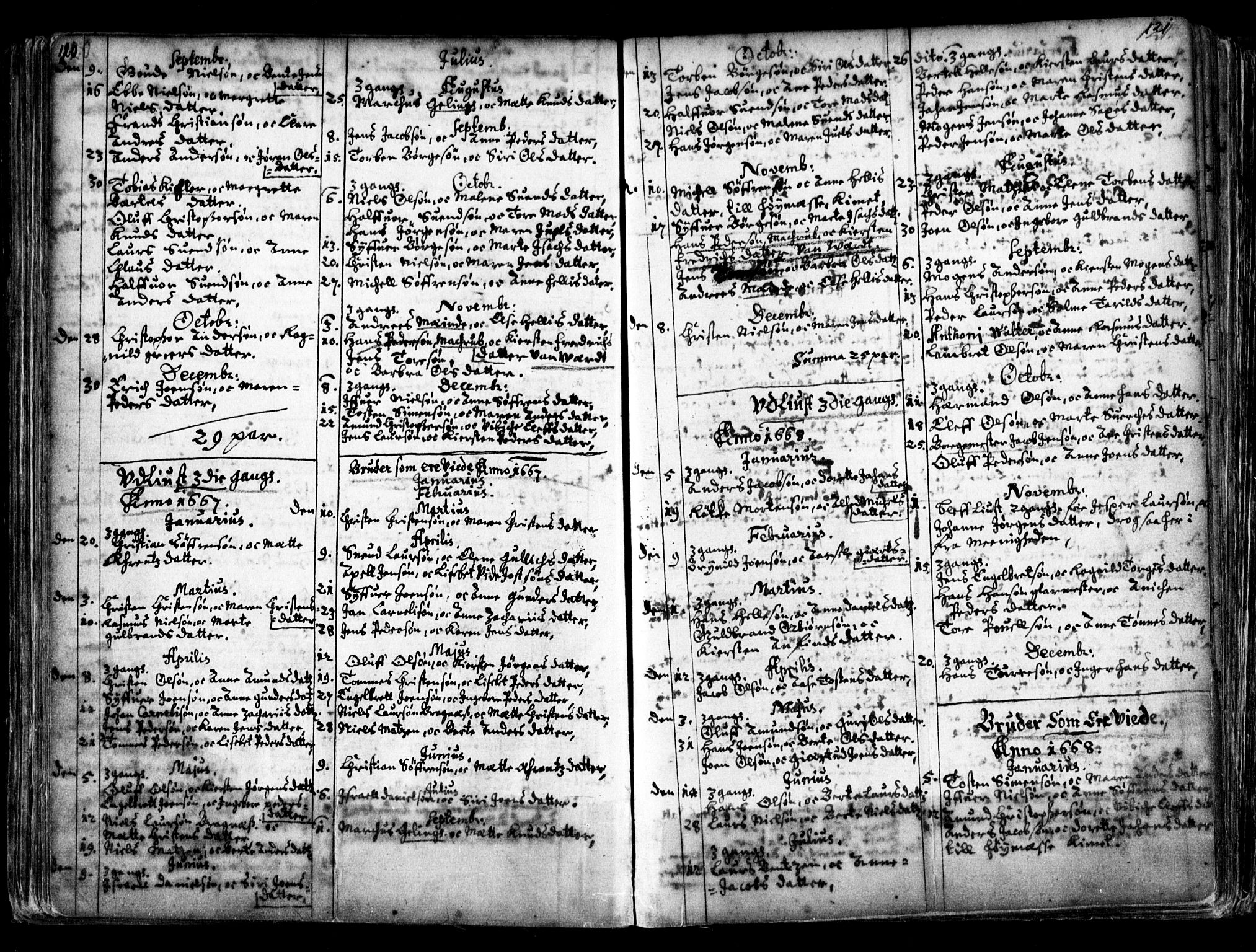 Oslo domkirke Kirkebøker, AV/SAO-A-10752/F/Fa/L0001: Parish register (official) no. 1, 1648-1704, p. 120-121
