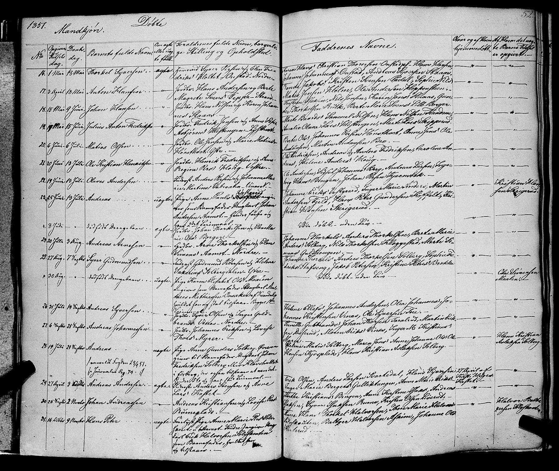 Skiptvet prestekontor Kirkebøker, AV/SAO-A-20009/F/Fa/L0006: Parish register (official) no. 6, 1839-1860, p. 52