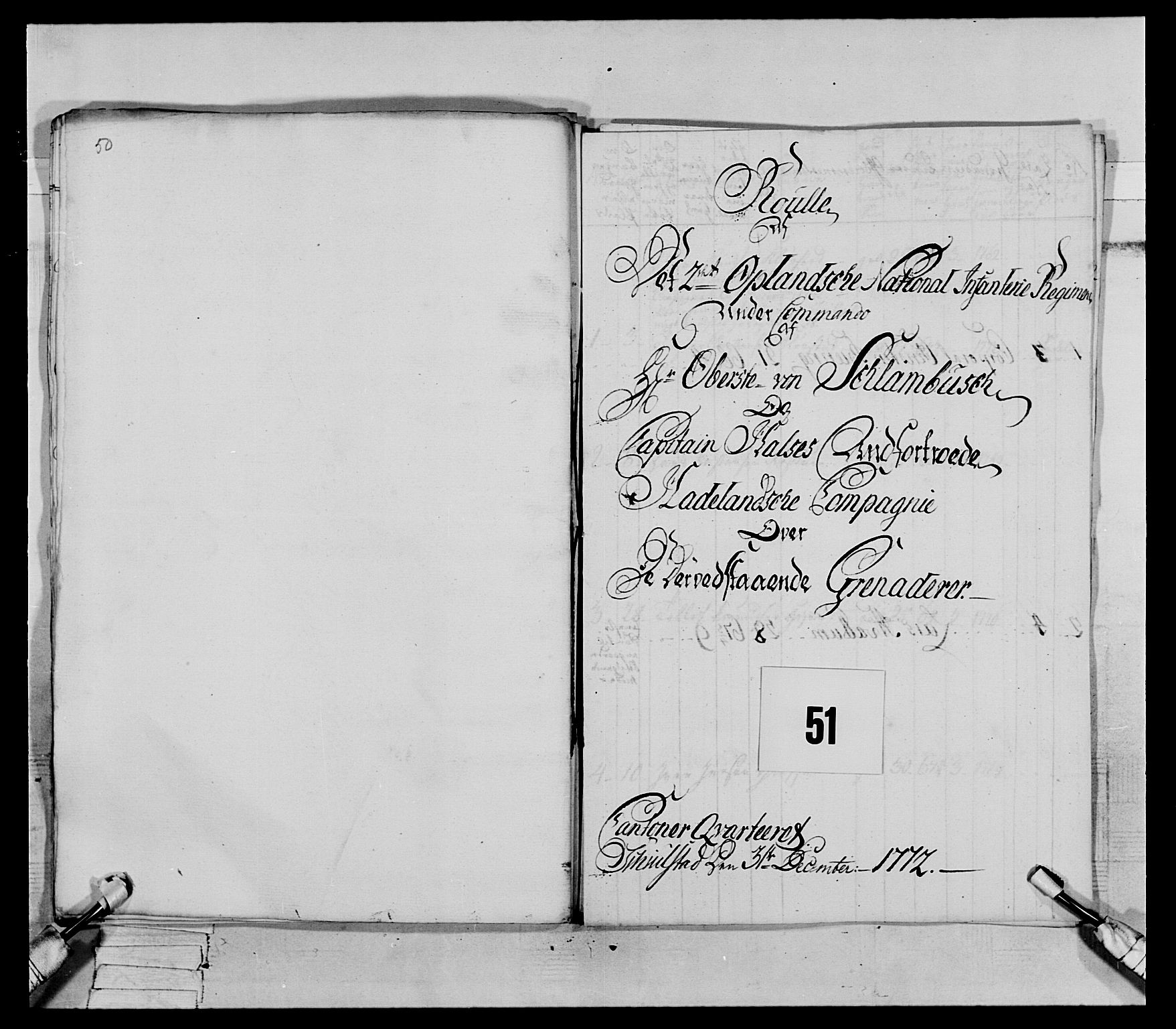 Generalitets- og kommissariatskollegiet, Det kongelige norske kommissariatskollegium, AV/RA-EA-5420/E/Eh/L0062: 2. Opplandske nasjonale infanteriregiment, 1769-1773, p. 315