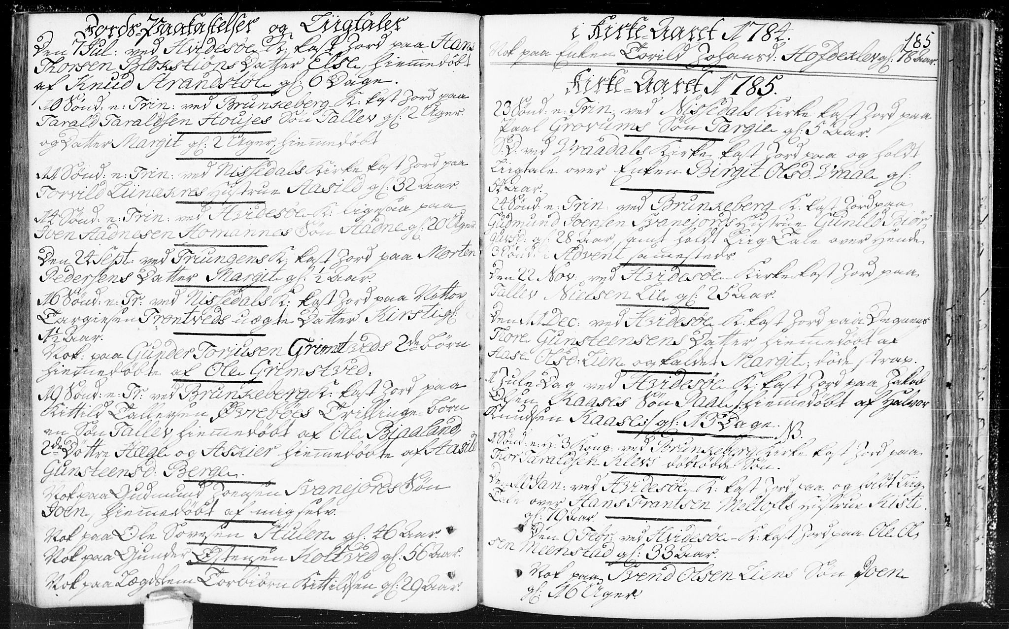 Kviteseid kirkebøker, SAKO/A-276/F/Fa/L0002: Parish register (official) no. I 2, 1773-1786, p. 185