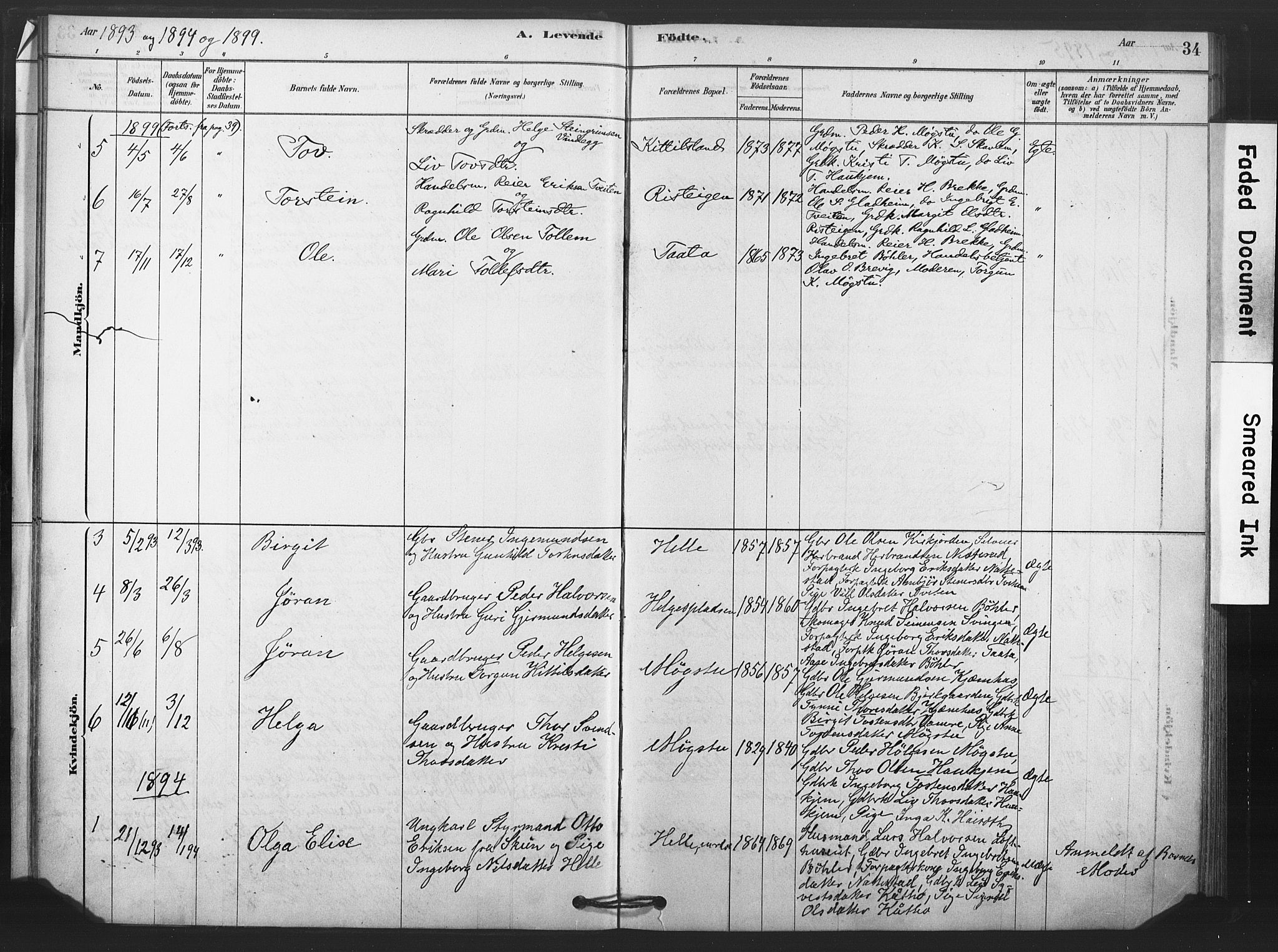 Rollag kirkebøker, AV/SAKO-A-240/F/Fb/L0001: Parish register (official) no. II 1, 1878-1899, p. 34