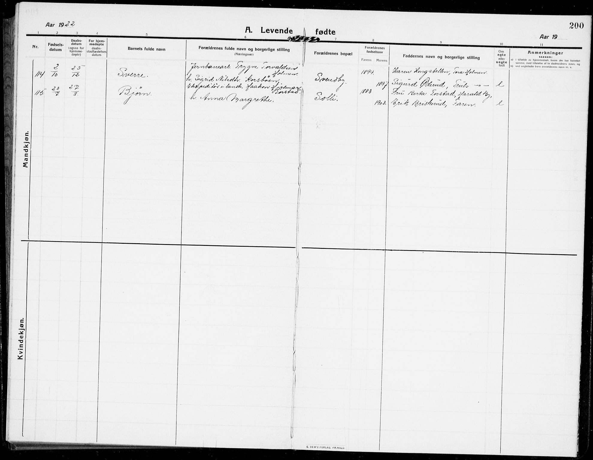 Modum kirkebøker, AV/SAKO-A-234/G/Ga/L0009: Parish register (copy) no. I 9, 1909-1923, p. 200