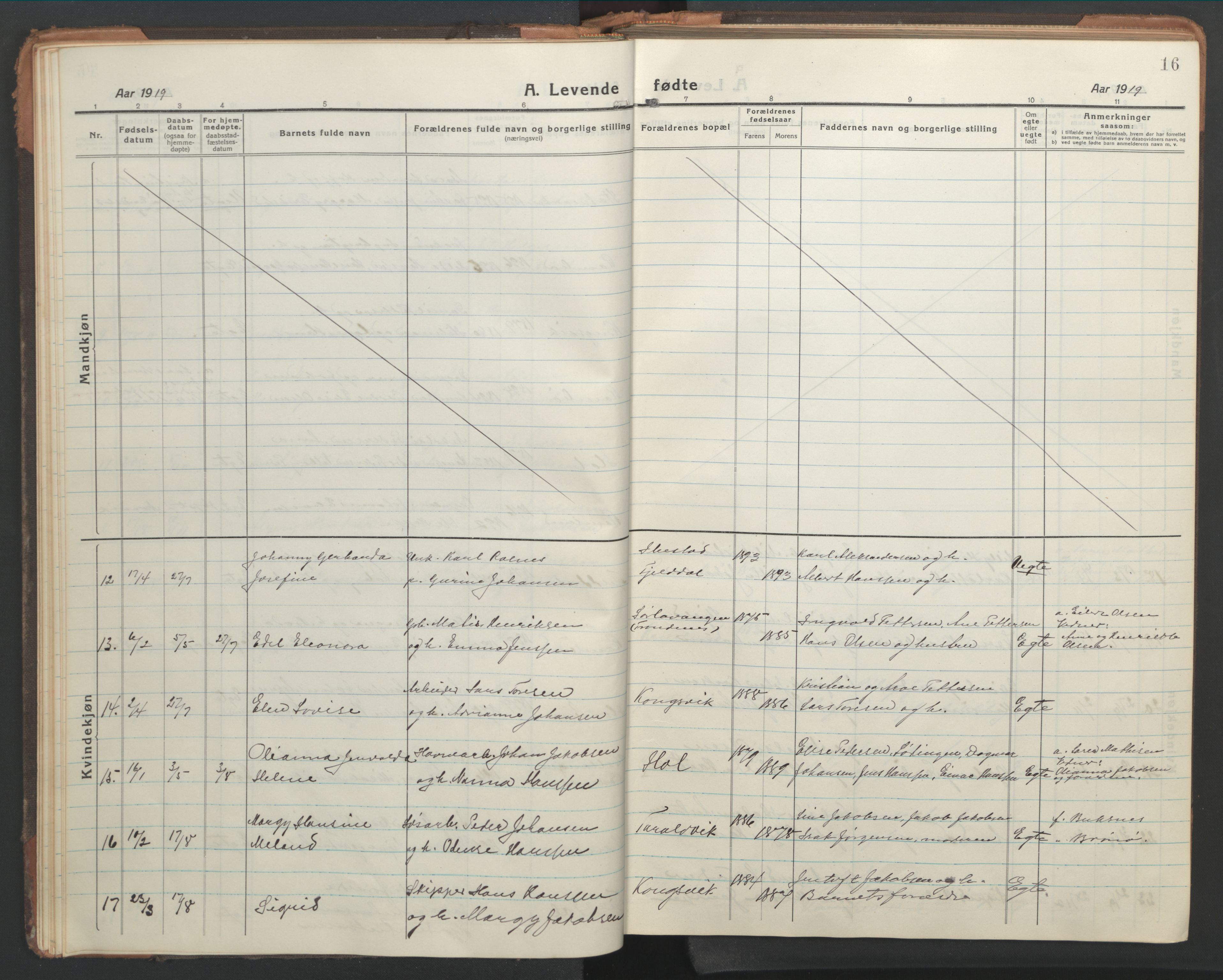 Ministerialprotokoller, klokkerbøker og fødselsregistre - Nordland, AV/SAT-A-1459/865/L0933: Parish register (copy) no. 865C05, 1917-1947, p. 16