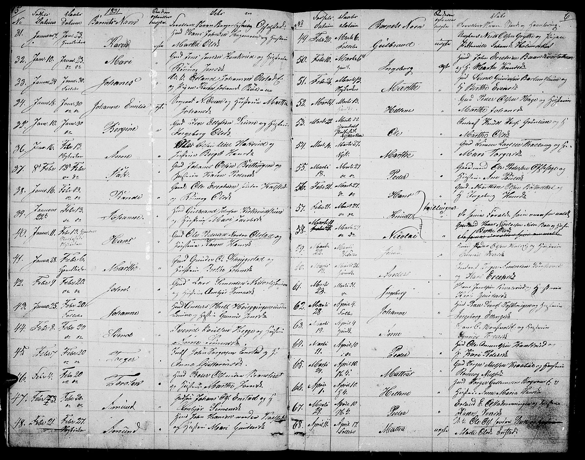 Gausdal prestekontor, AV/SAH-PREST-090/H/Ha/Hab/L0003: Parish register (copy) no. 3, 1829-1864, p. 5-6