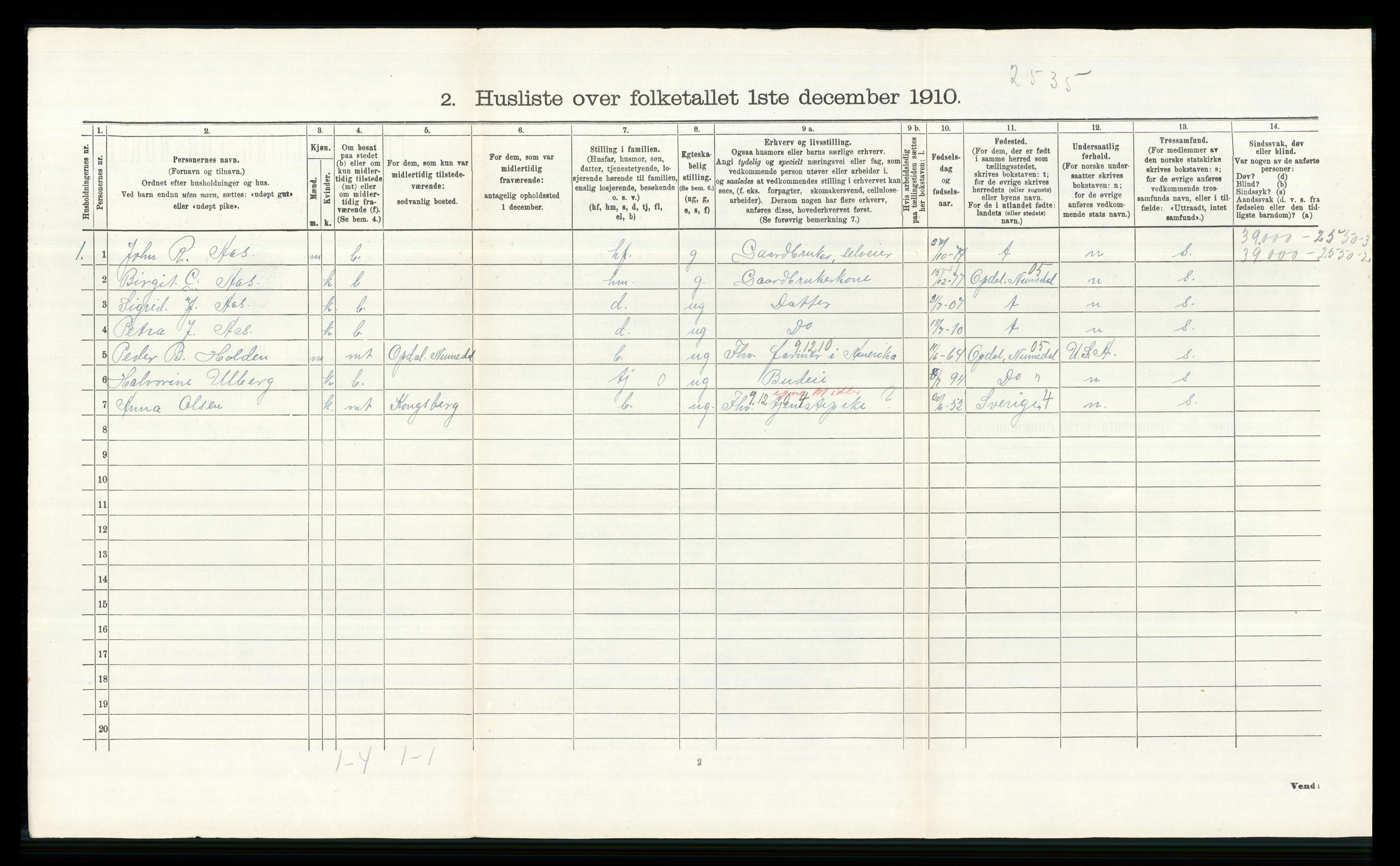 RA, 1910 census for Øvre Eiker, 1910, p. 1328