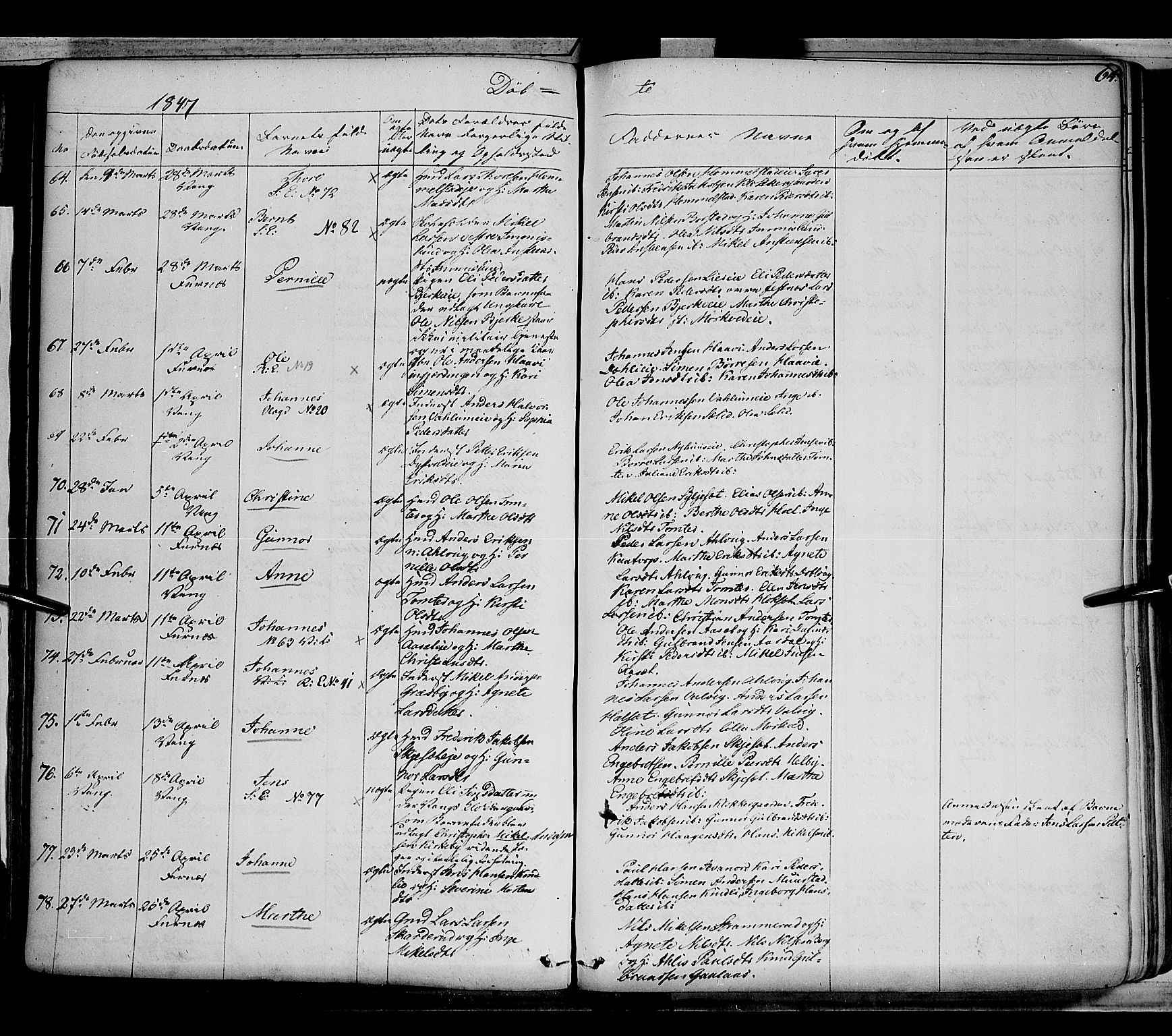 Vang prestekontor, Hedmark, AV/SAH-PREST-008/H/Ha/Haa/L0010: Parish register (official) no. 10, 1841-1855, p. 64