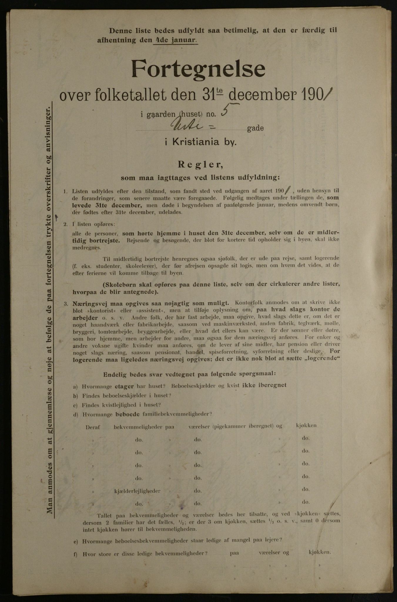 OBA, Municipal Census 1901 for Kristiania, 1901, p. 18604