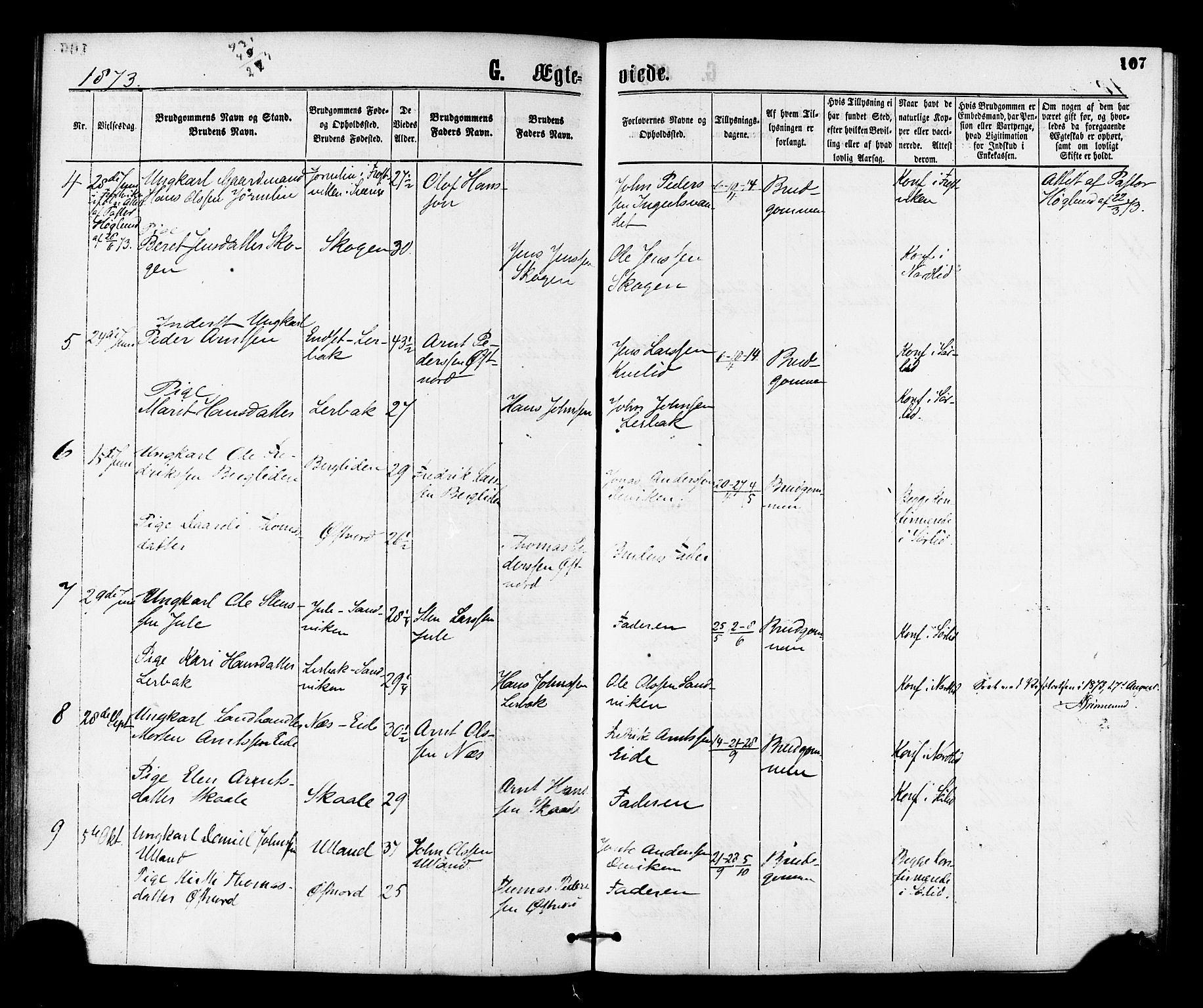 Ministerialprotokoller, klokkerbøker og fødselsregistre - Nord-Trøndelag, SAT/A-1458/755/L0493: Parish register (official) no. 755A02, 1865-1881, p. 107