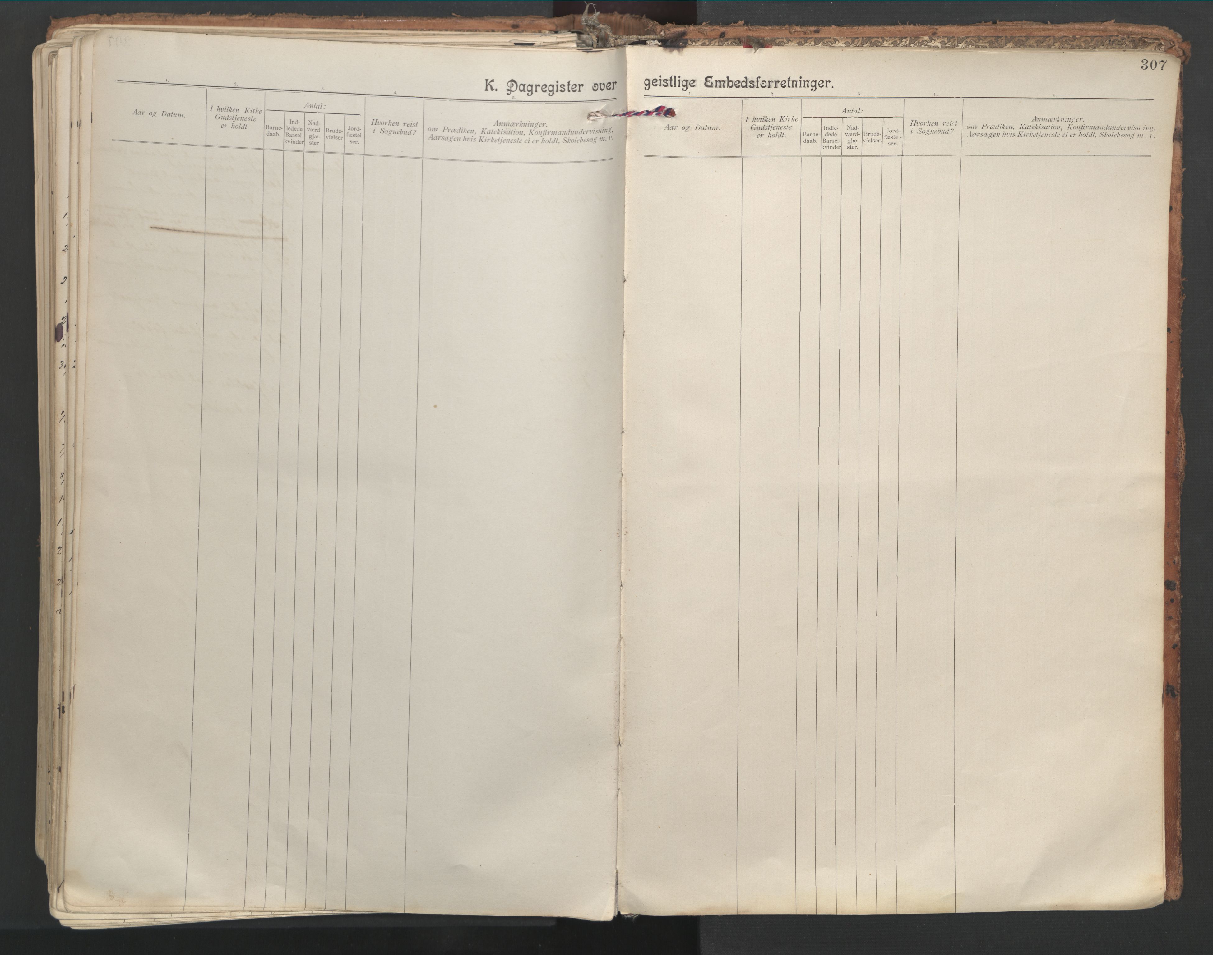 Ministerialprotokoller, klokkerbøker og fødselsregistre - Nordland, SAT/A-1459/846/L0647: Parish register (official) no. 846A05, 1902-1915, p. 307
