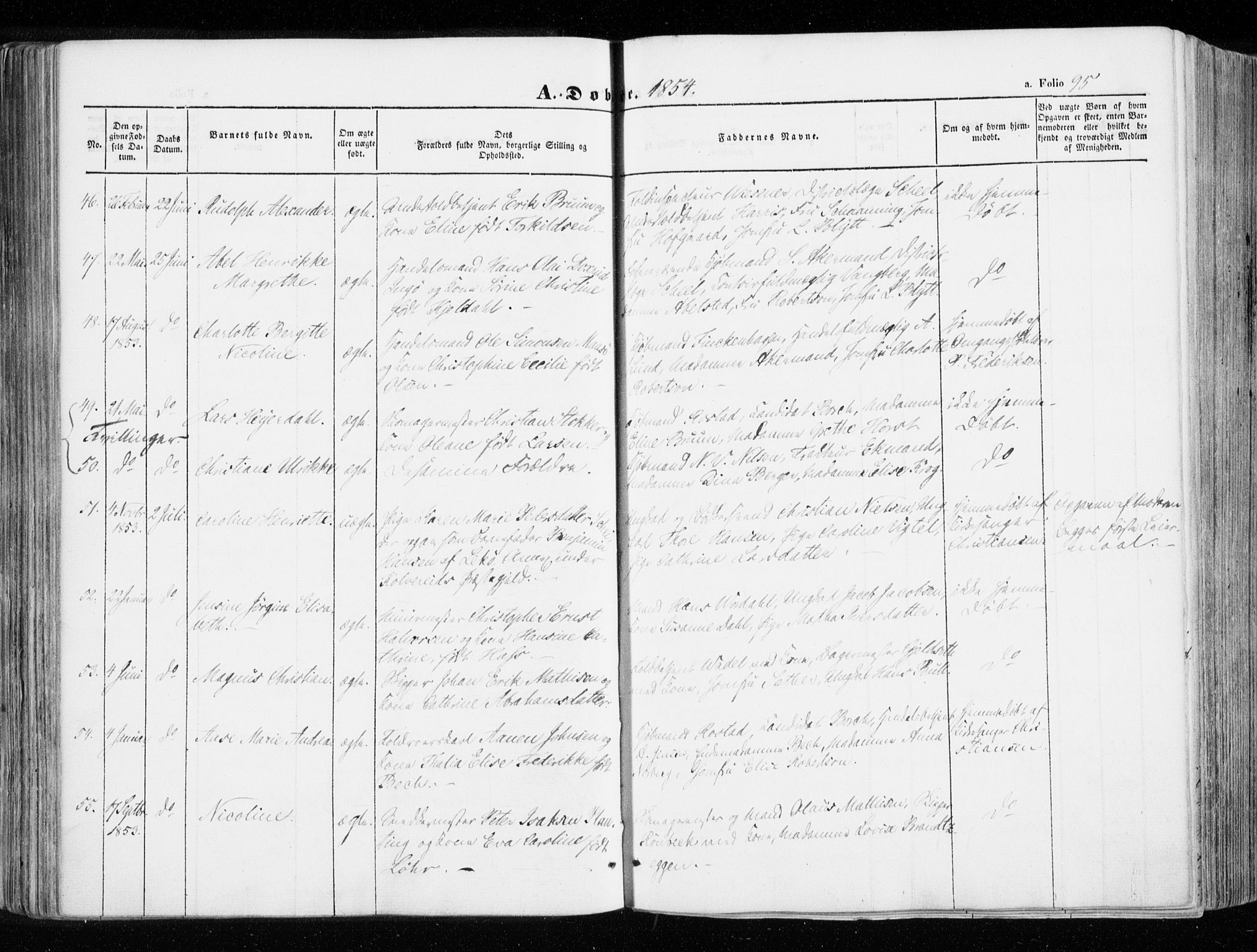 Hammerfest sokneprestkontor, SATØ/S-1347/H/Ha/L0004.kirke: Parish register (official) no. 4, 1843-1856, p. 95