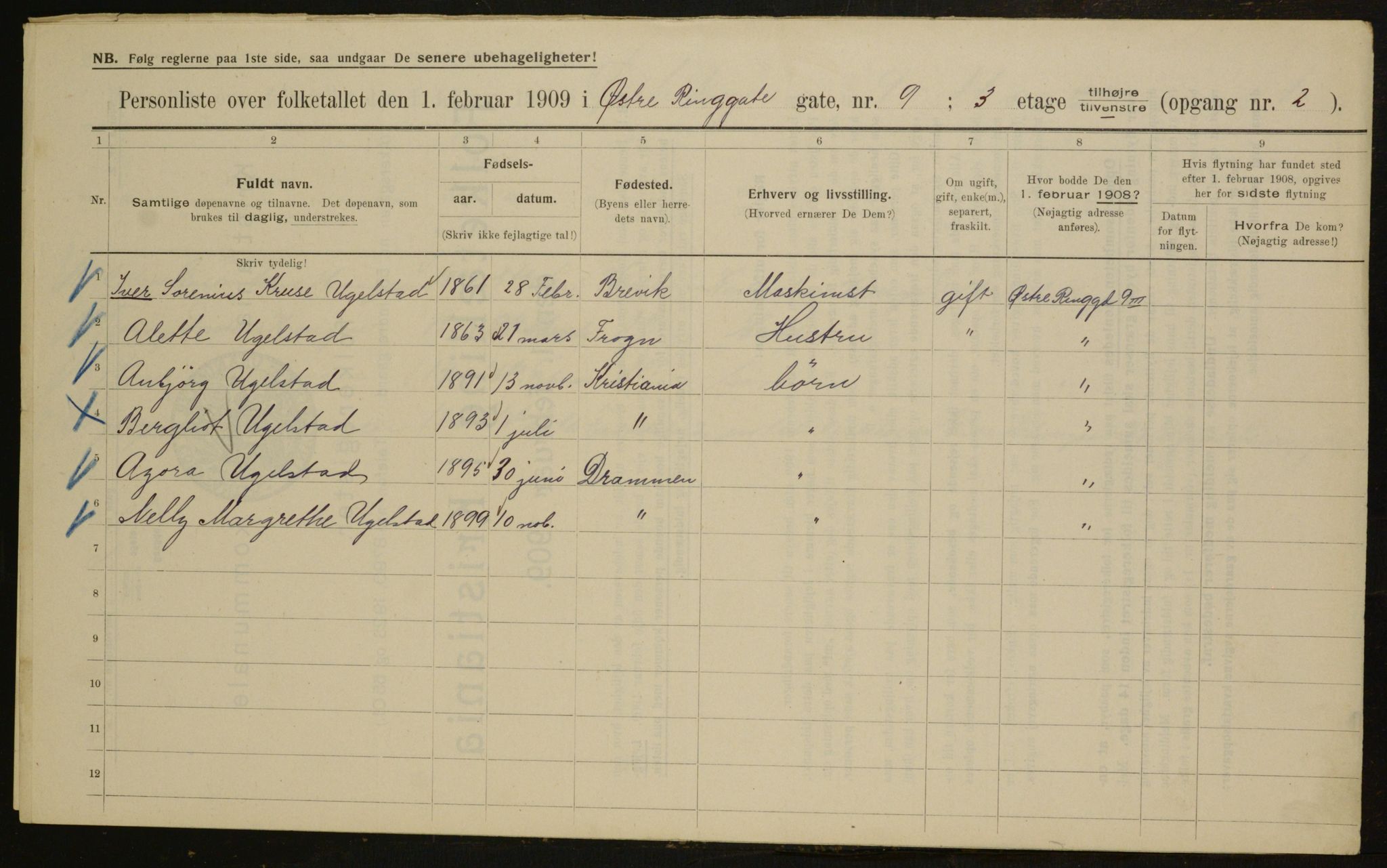 OBA, Municipal Census 1909 for Kristiania, 1909, p. 41483