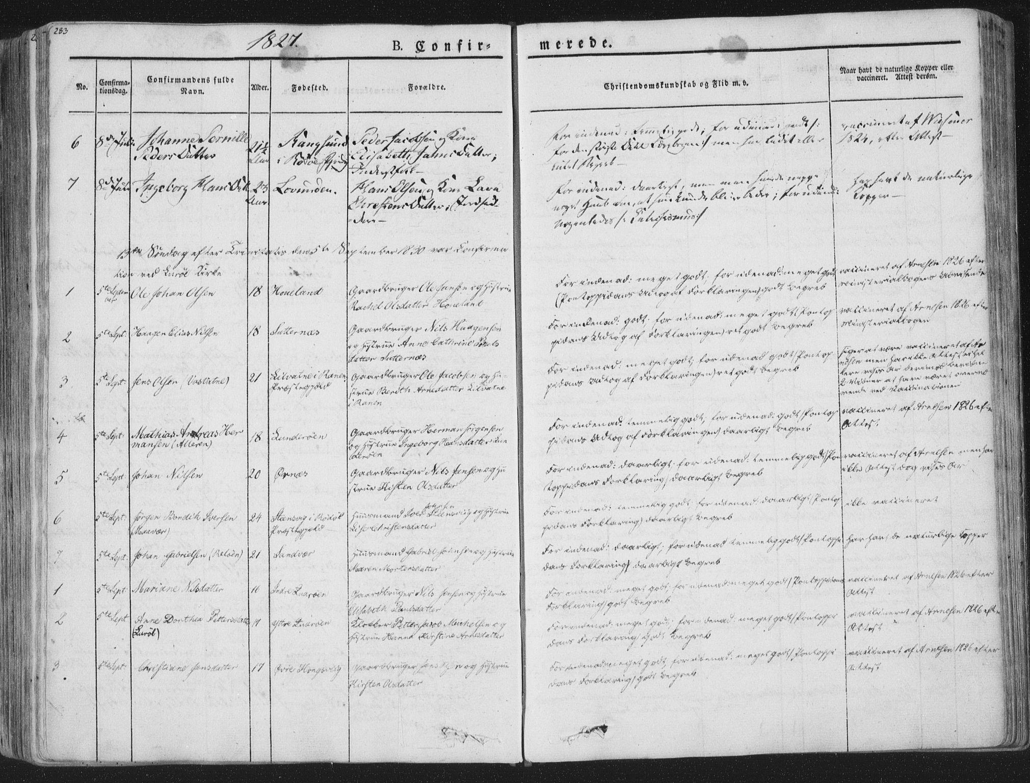 Ministerialprotokoller, klokkerbøker og fødselsregistre - Nordland, SAT/A-1459/839/L0565: Parish register (official) no. 839A02, 1825-1862, p. 283