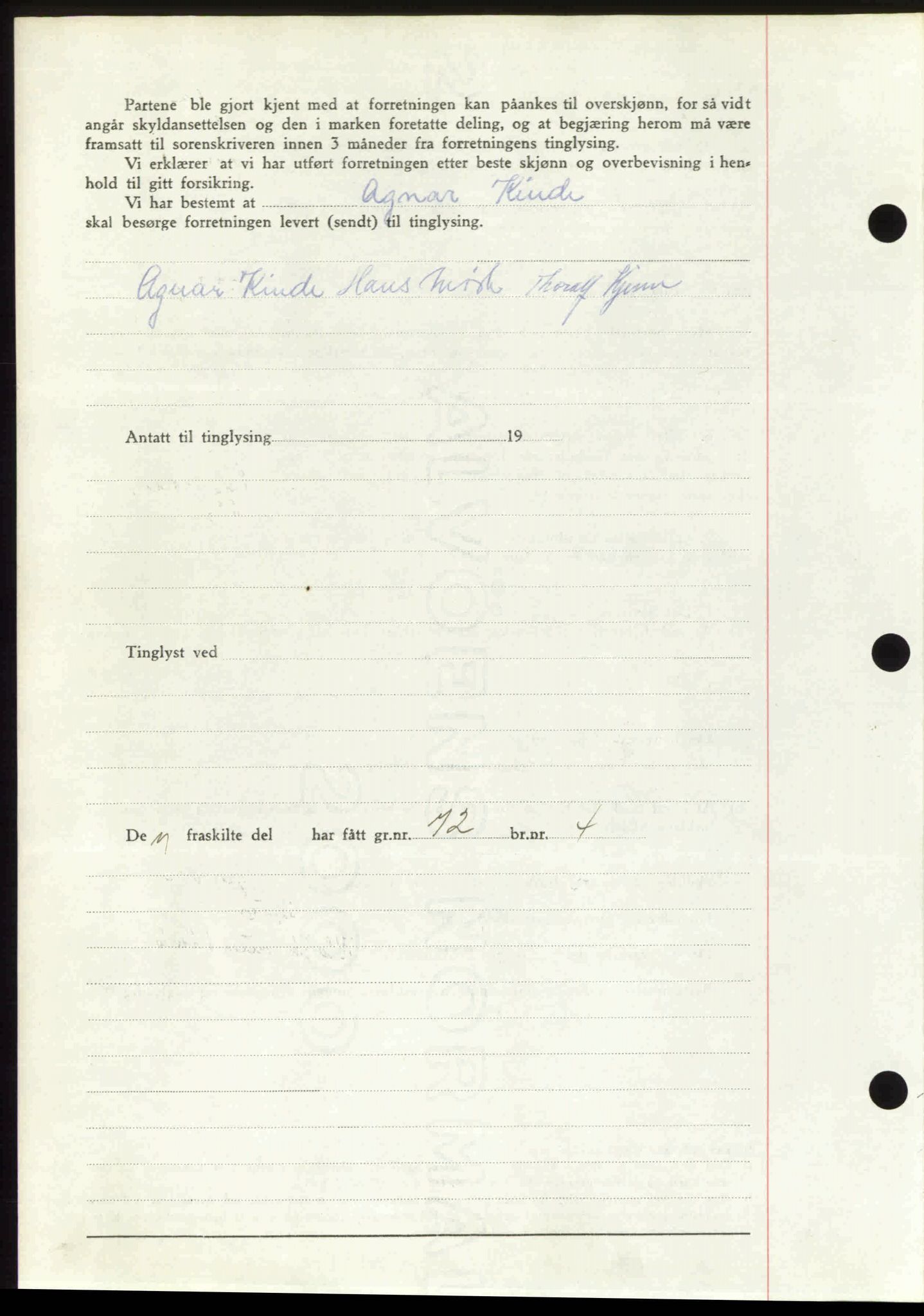 Follo sorenskriveri, SAO/A-10274/G/Ga/Gaa/L0085: Mortgage book no. I 85, 1948-1948, Diary no: : 4099/1948