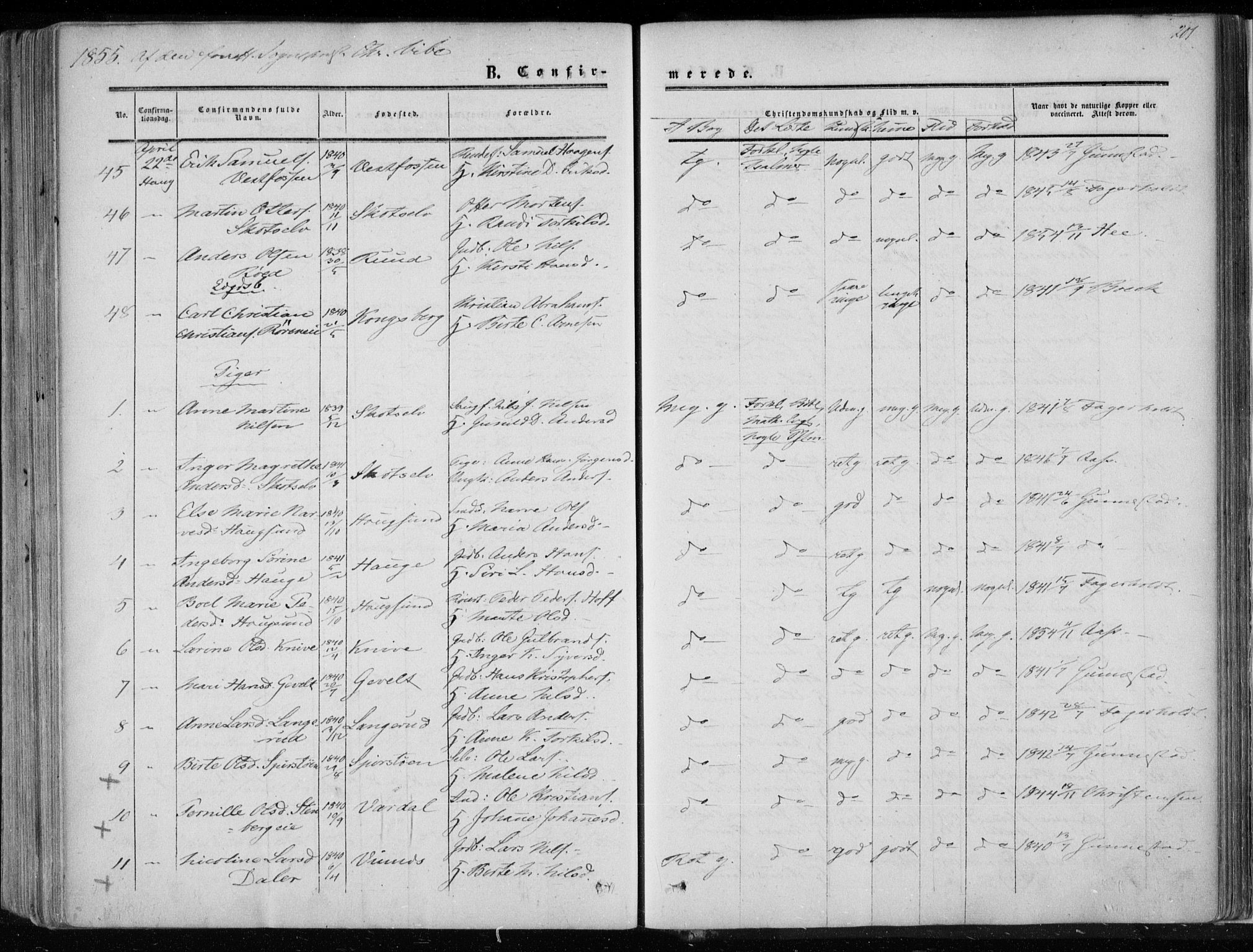 Eiker kirkebøker, AV/SAKO-A-4/F/Fa/L0015a: Parish register (official) no. I 15A, 1854-1860, p. 201