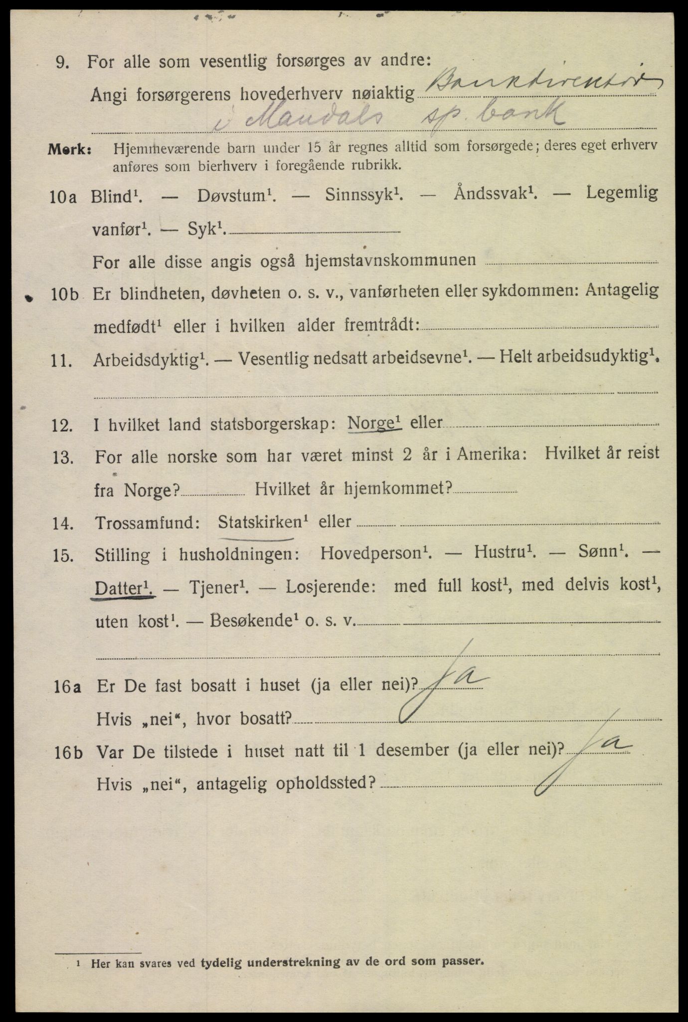 SAK, 1920 census for Mandal, 1920, p. 5878