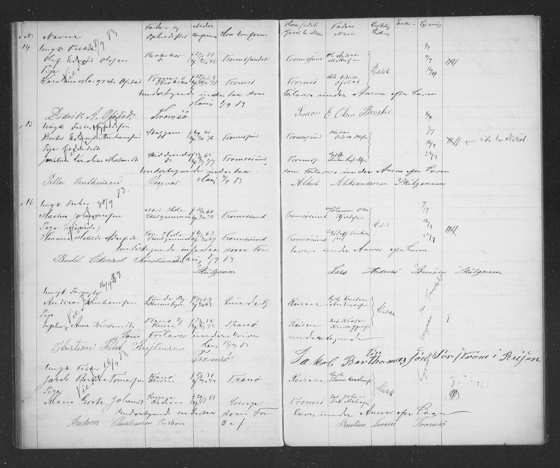 Tromsøysund sokneprestkontor, AV/SATØ-S-1304/H/Hc/L0056: Banns register no. 56, 1880-1887