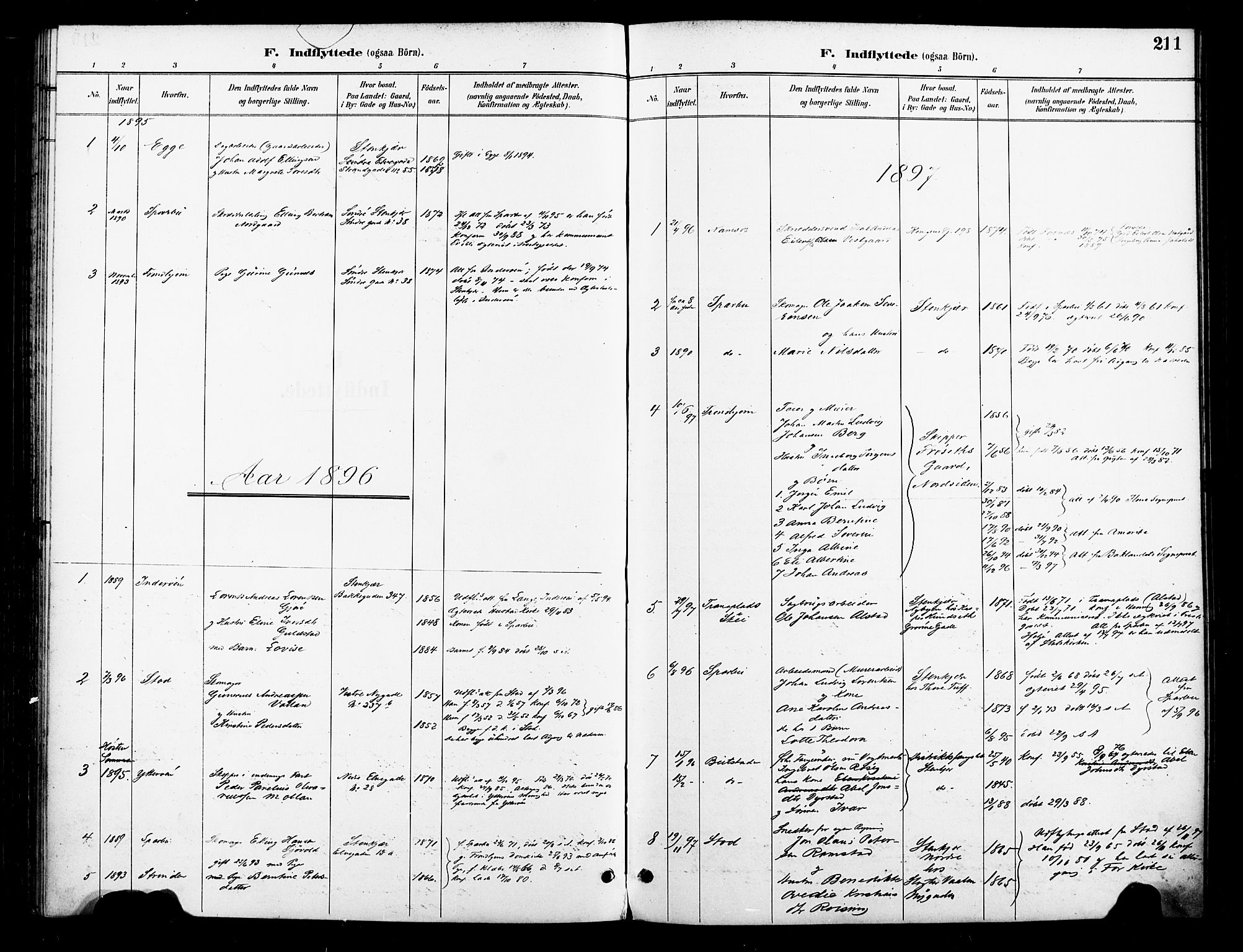 Ministerialprotokoller, klokkerbøker og fødselsregistre - Nord-Trøndelag, SAT/A-1458/739/L0372: Parish register (official) no. 739A04, 1895-1903, p. 211