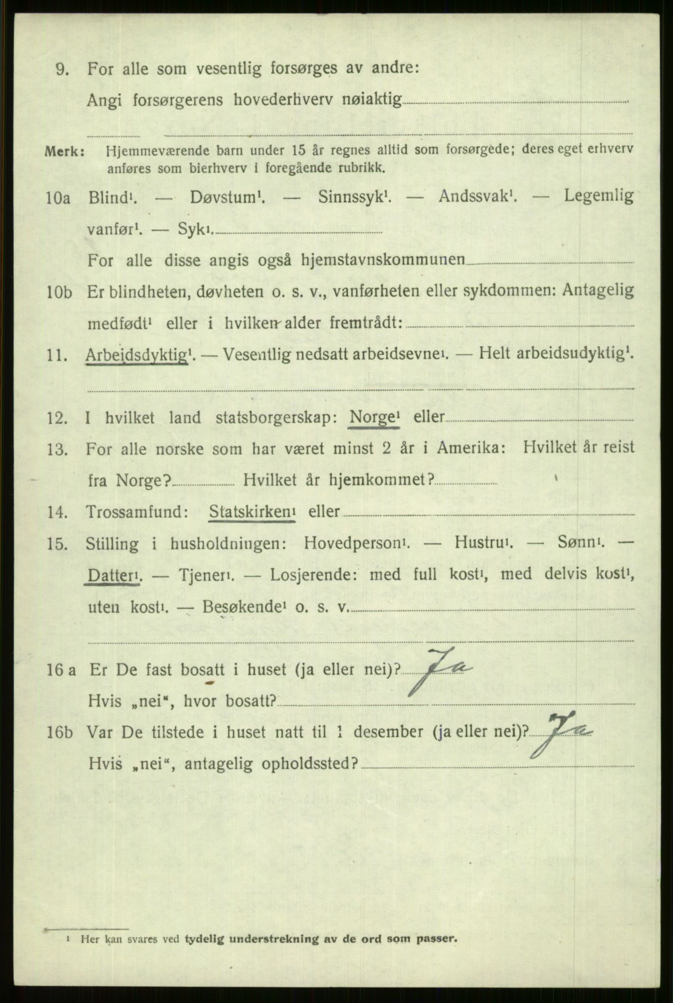 SAB, 1920 census for Voss, 1920, p. 19250