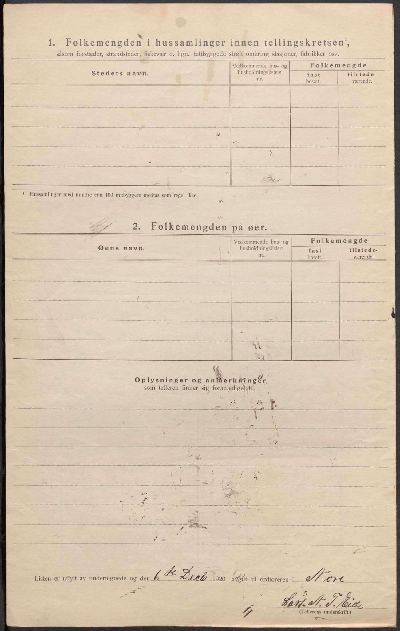 SAKO, 1920 census for Nore, 1920, p. 10