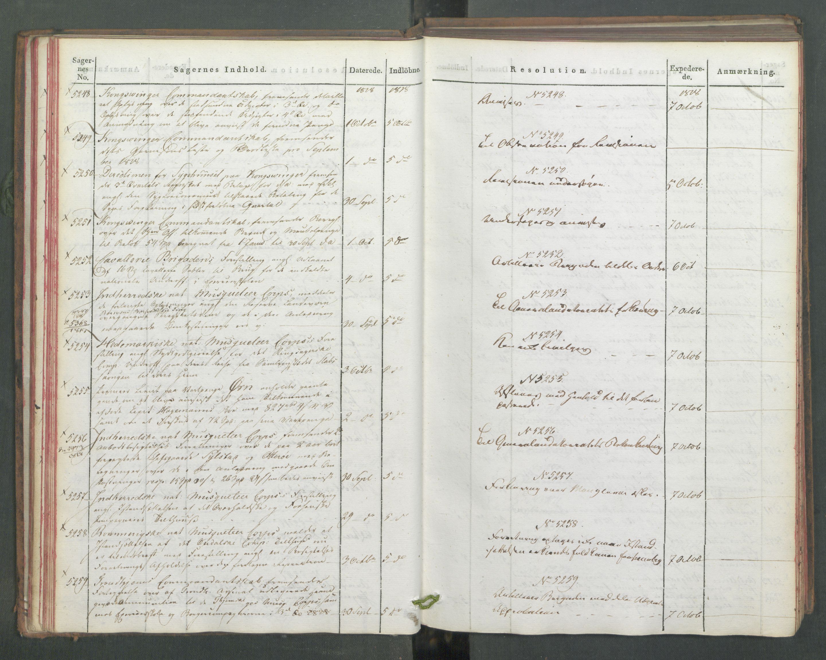 Armédepartementet, AV/RA-RAFA-3493/C/Ca/L0016: 6. Departements Journal, 1818