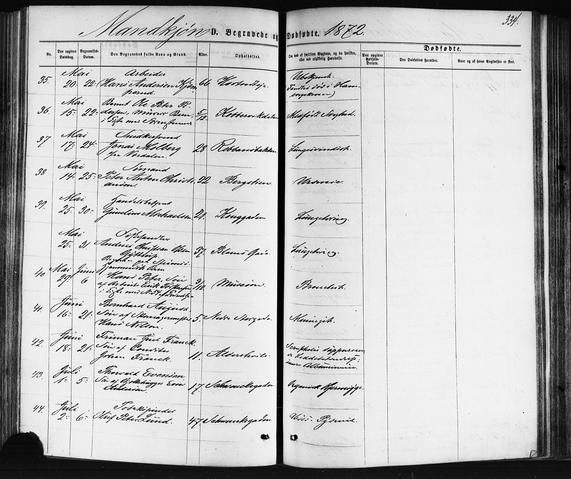 Bragernes kirkebøker, AV/SAKO-A-6/F/Fb/L0004: Parish register (official) no. II 4, 1869-1875, p. 334