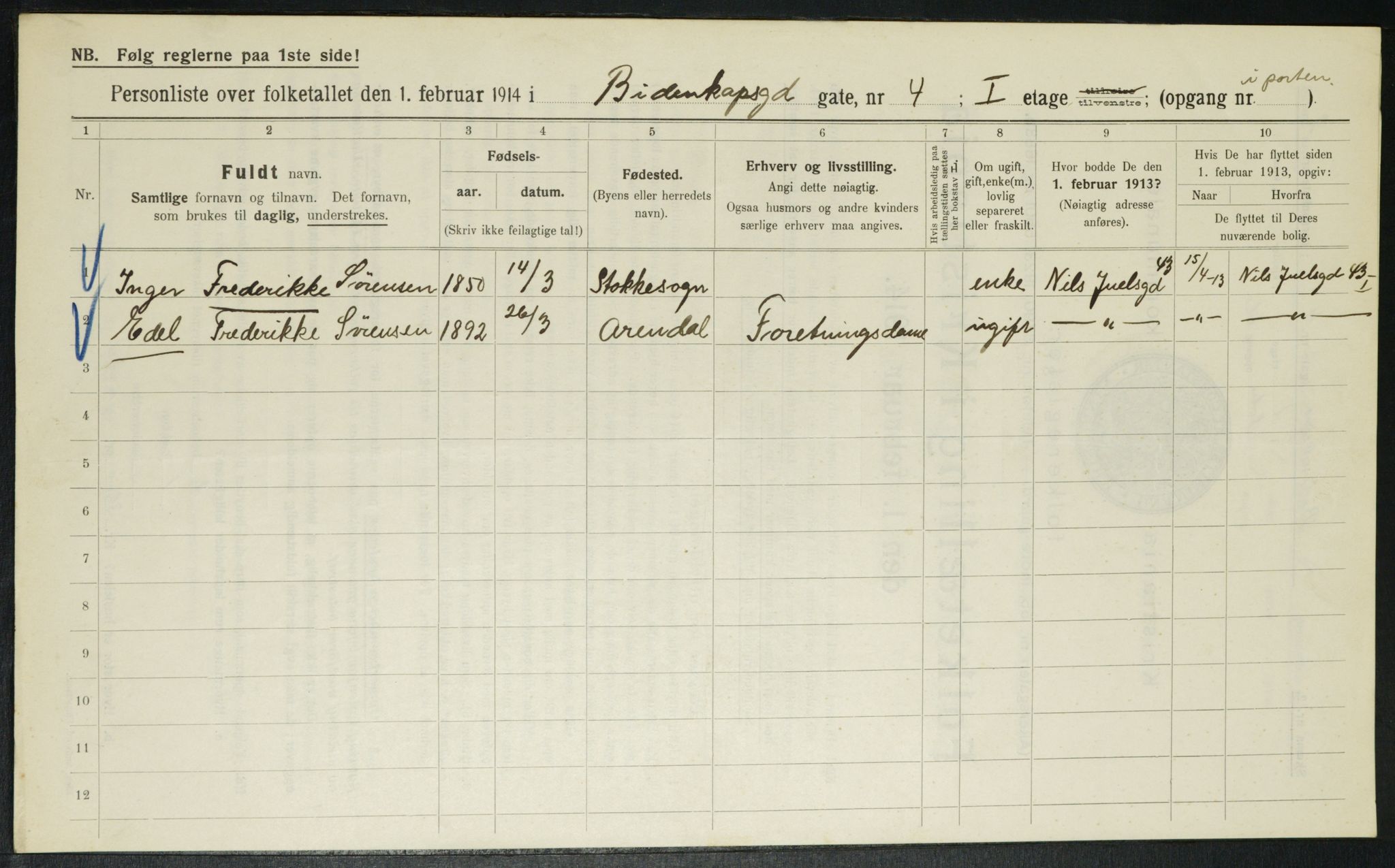 OBA, Municipal Census 1914 for Kristiania, 1914, p. 4772