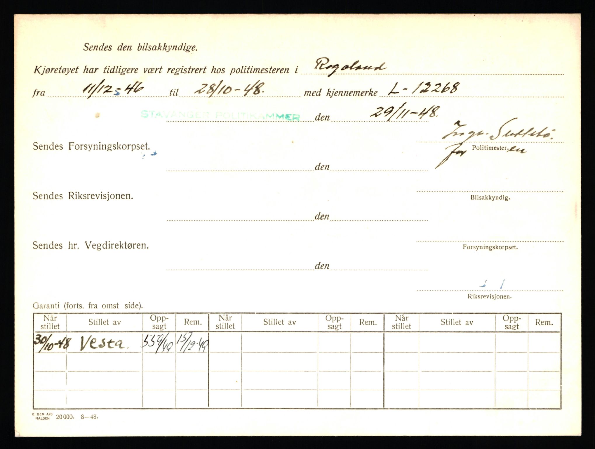 Stavanger trafikkstasjon, AV/SAST-A-101942/0/F/L0011: L-3700 - L-4199, 1930-1971, p. 1278