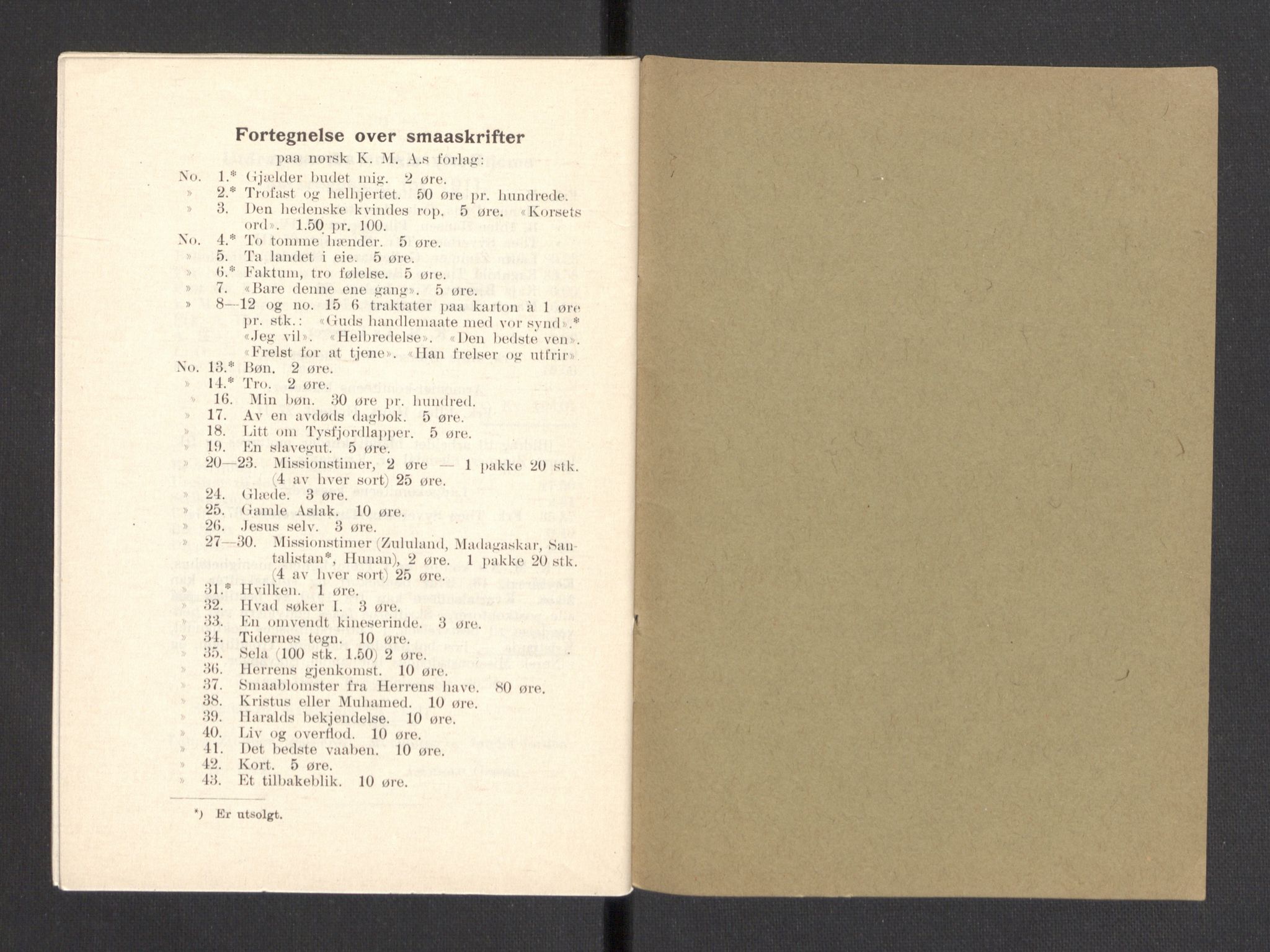 Kvinnelige Misjonsarbeidere, AV/RA-PA-0699/F/Fa/L0001/0008: -- / Trykte beretninger. 10-, 20, 25, og 30-årsjubileum, 1902-1932