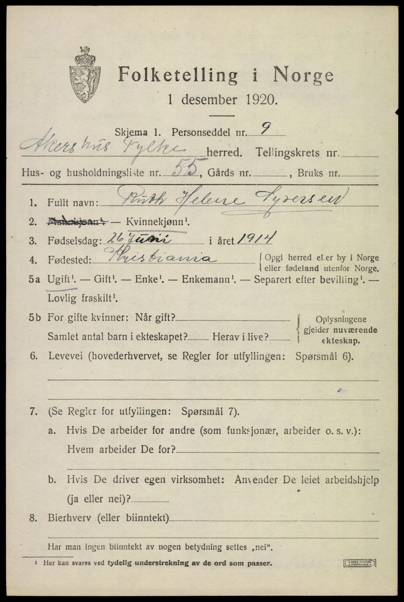 SAO, 1920 census for Blaker, 1920, p. 6413