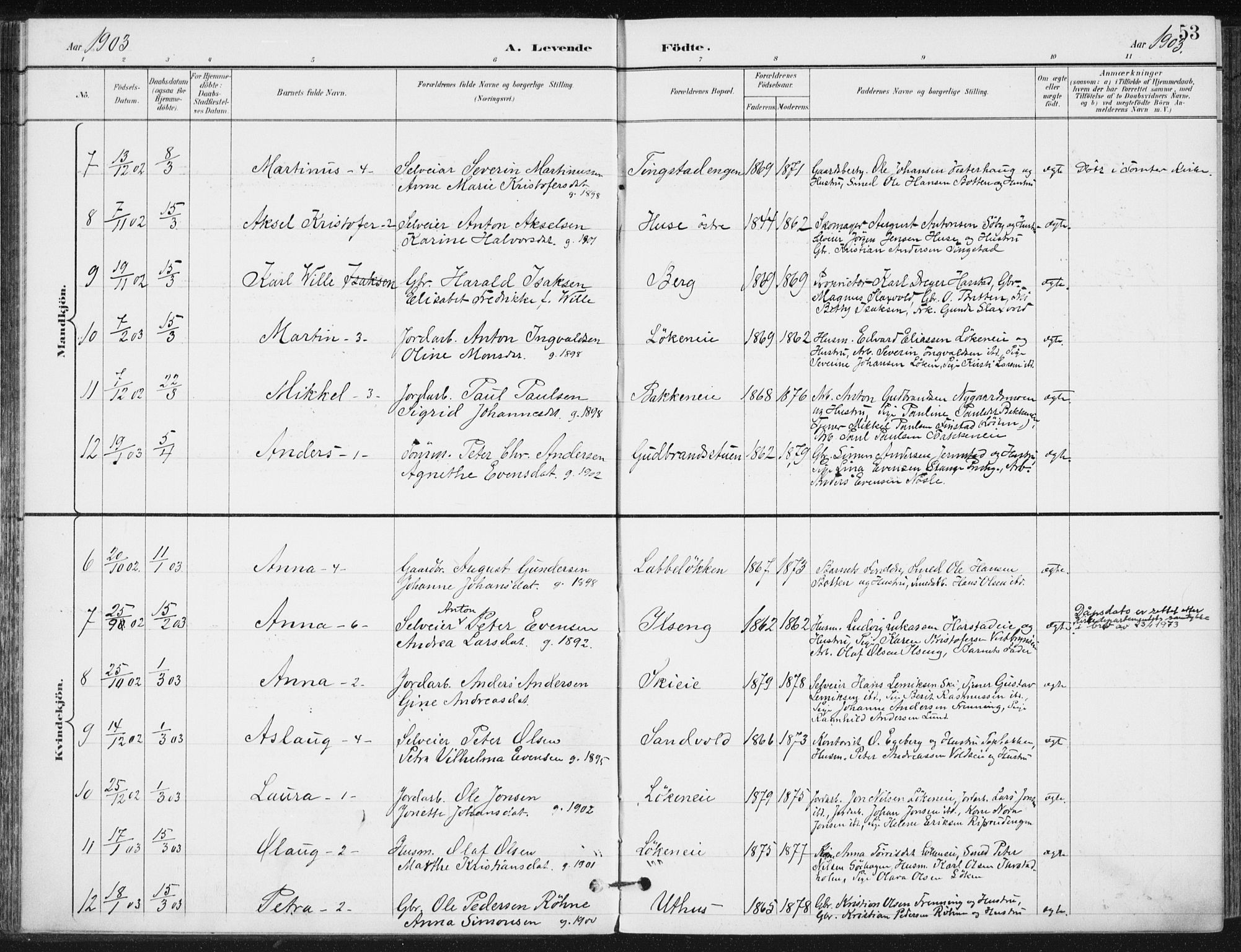 Romedal prestekontor, AV/SAH-PREST-004/K/L0011: Parish register (official) no. 11, 1896-1912, p. 53