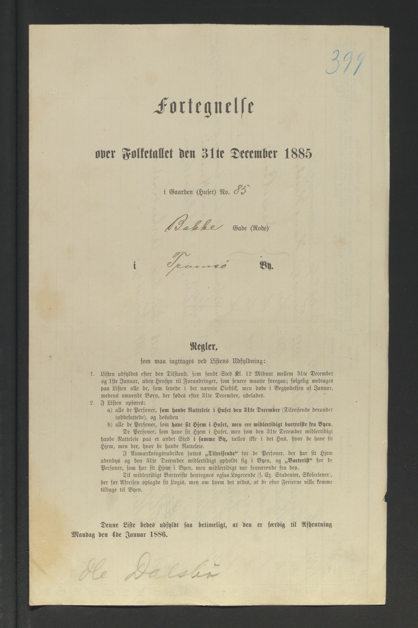 SATØ, 1885 census for 1902 Tromsø, 1885, p. 399a