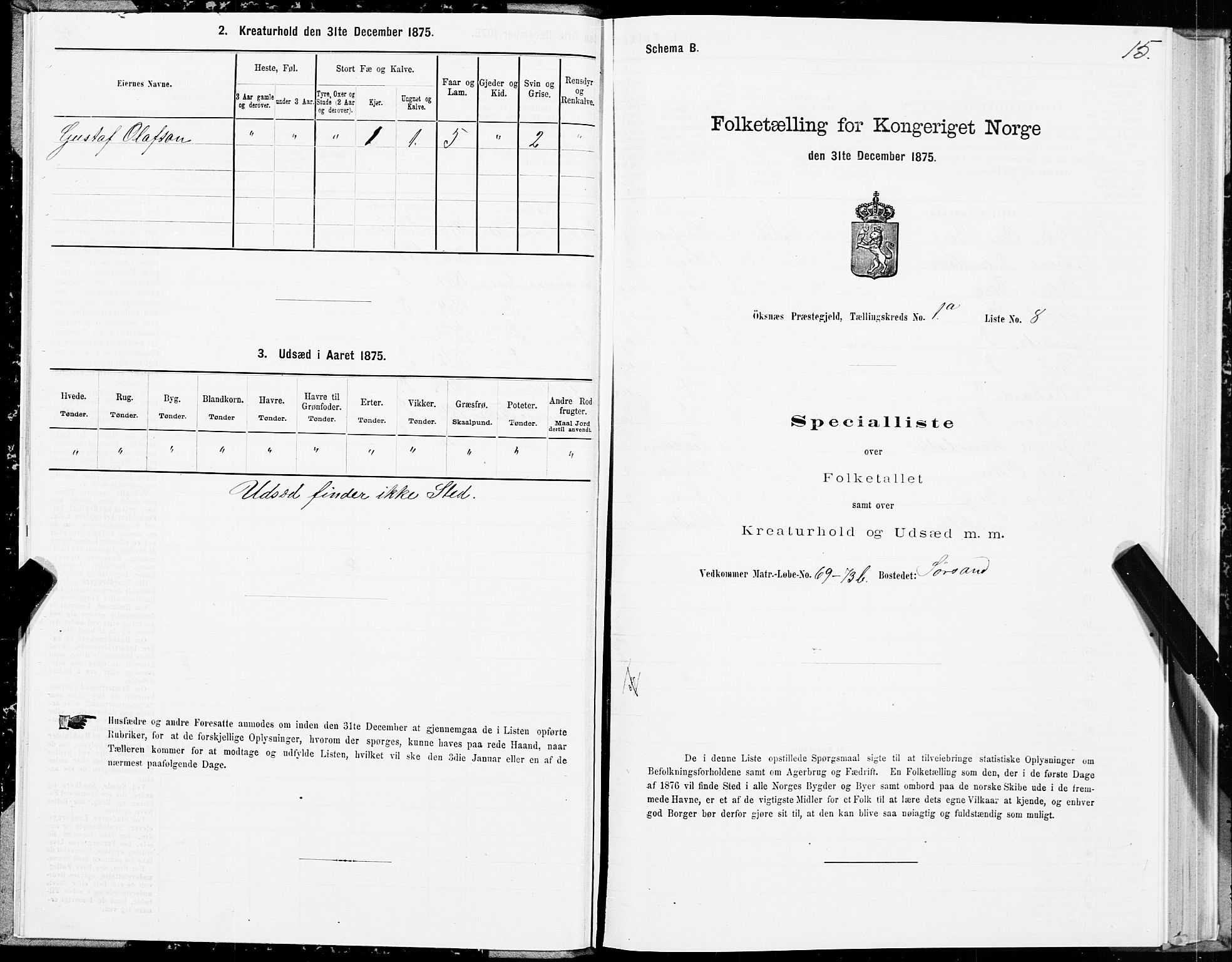 SAT, 1875 census for 1868P Øksnes, 1875, p. 1015