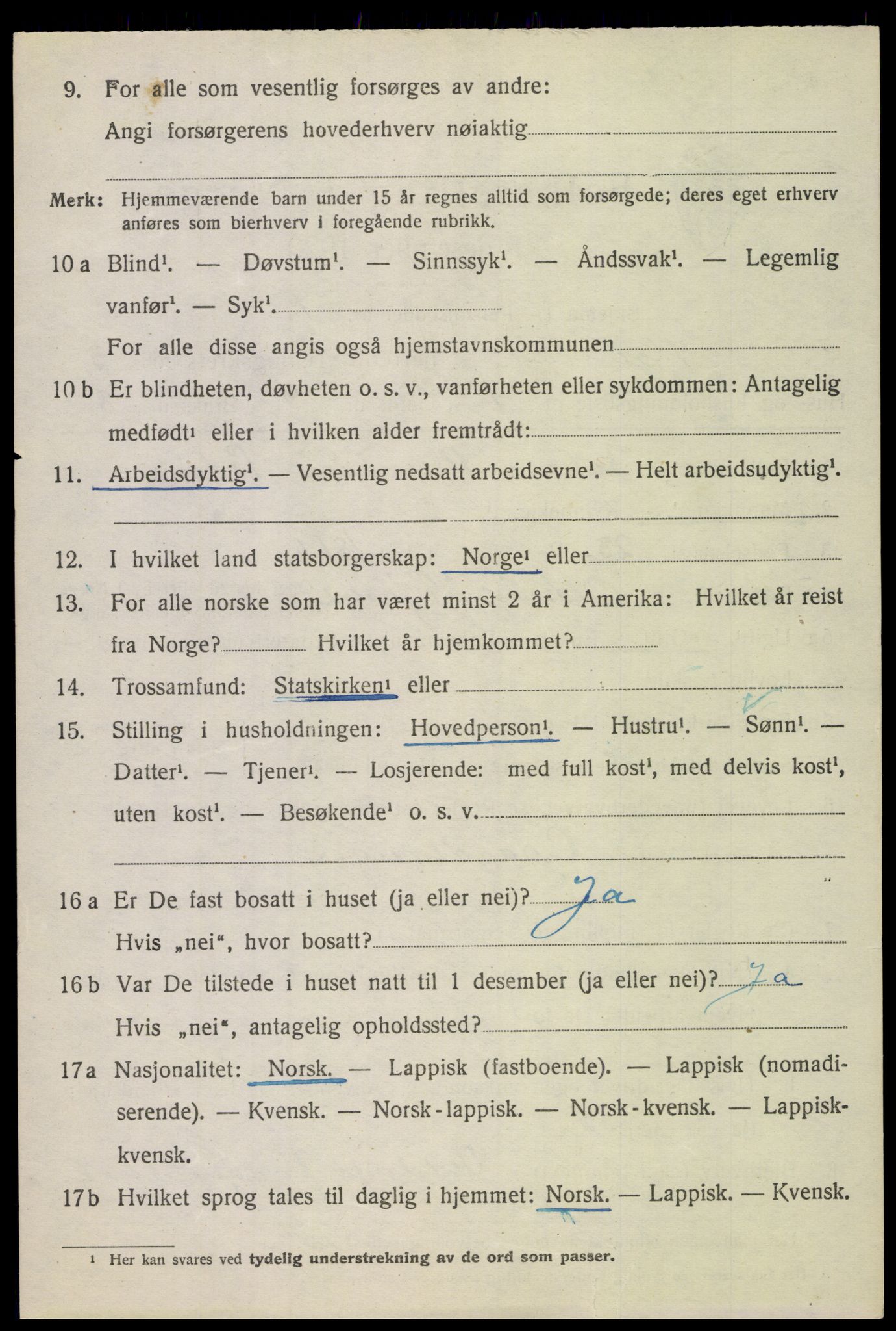 SAT, 1920 census for Skjerstad, 1920, p. 1214