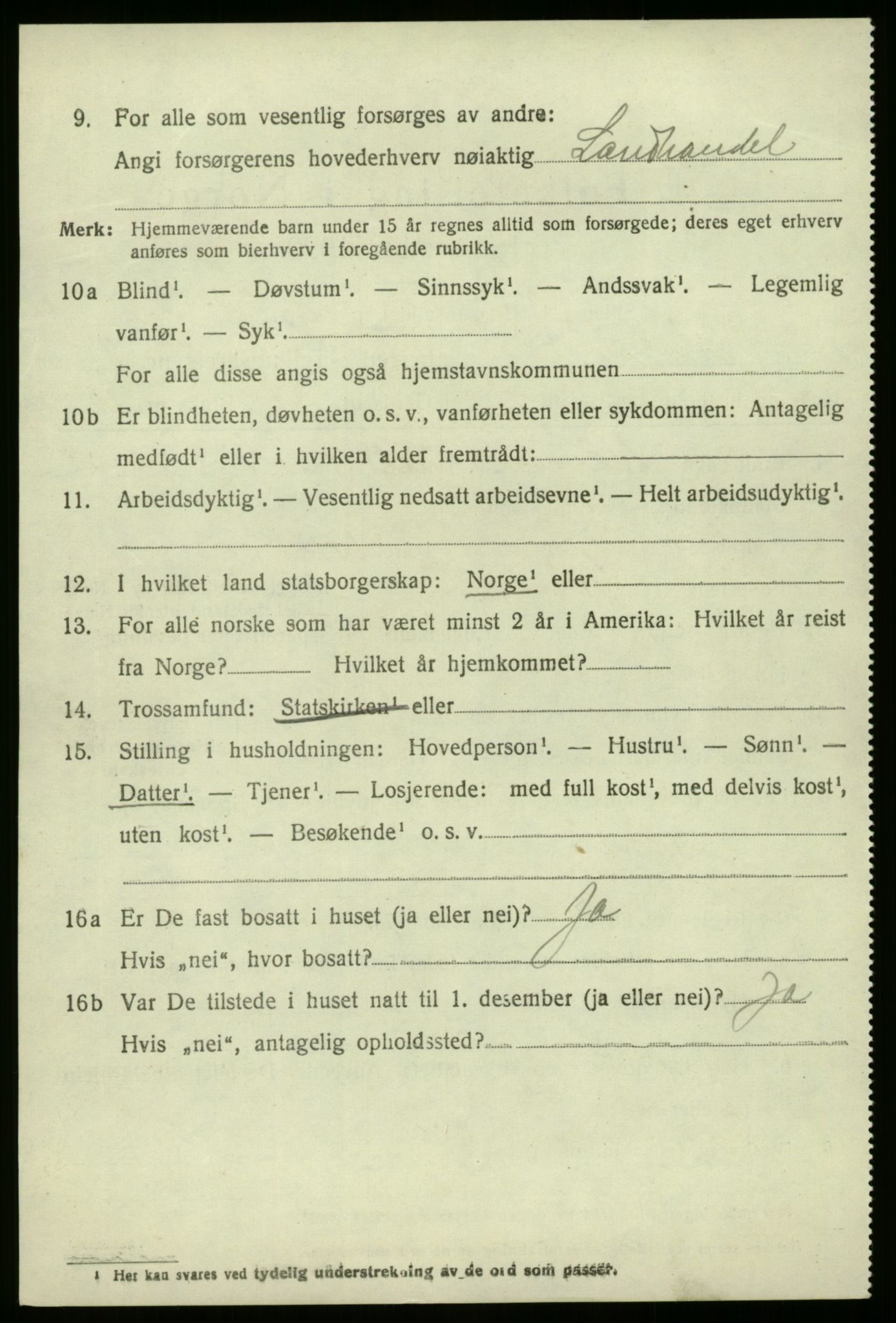 SAB, 1920 census for Jølster, 1920, p. 4015