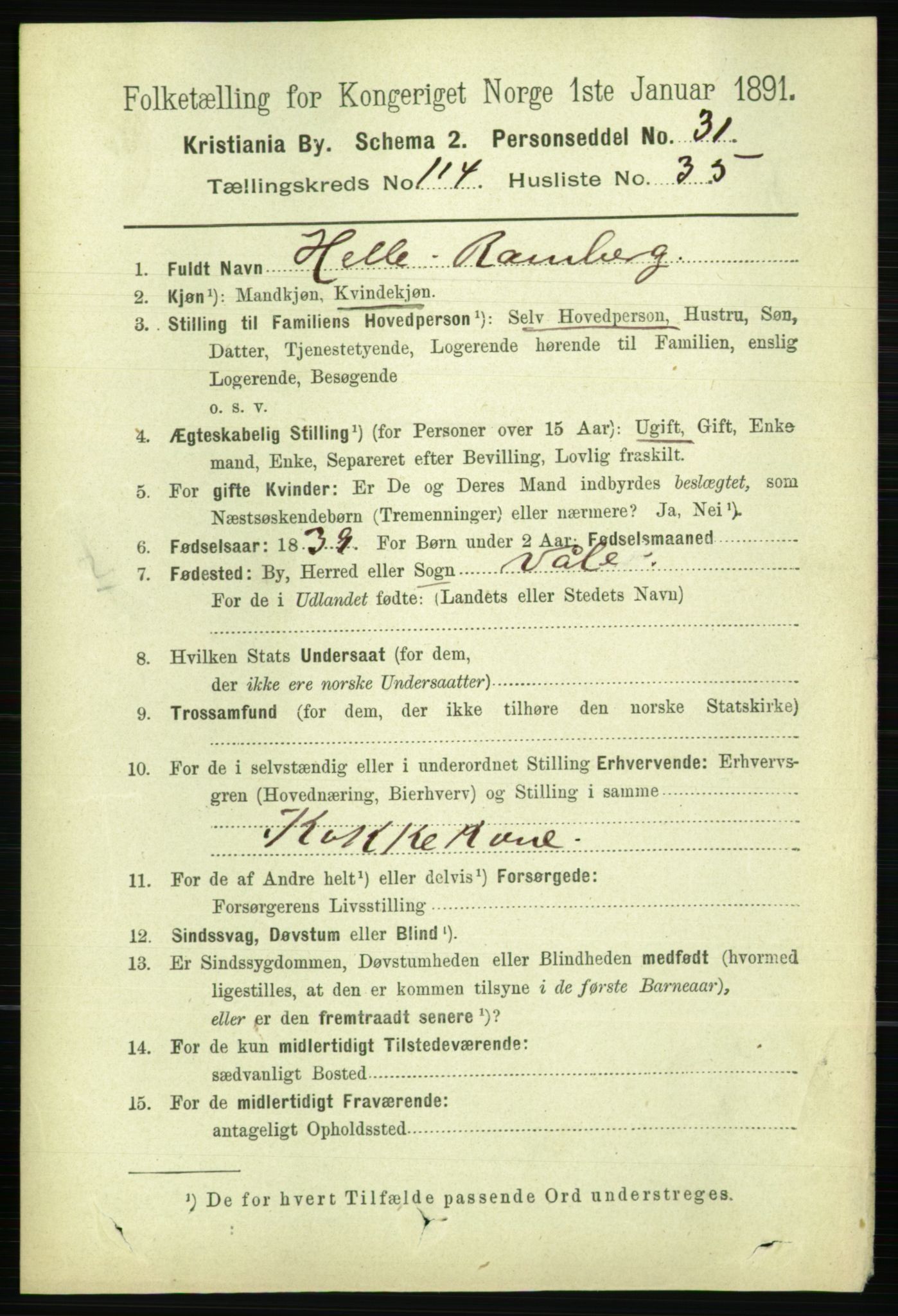 RA, 1891 census for 0301 Kristiania, 1891, p. 61487