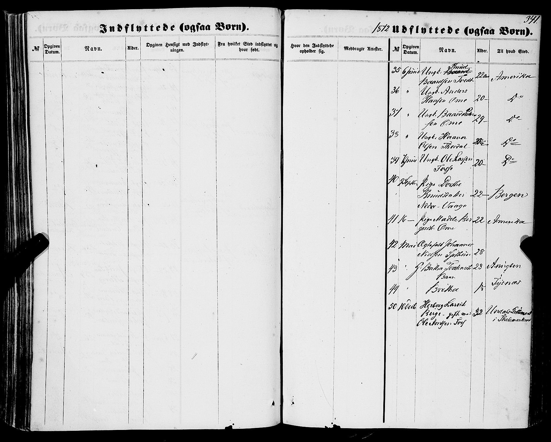 Strandebarm sokneprestembete, SAB/A-78401/H/Haa: Parish register (official) no. A 8, 1858-1872, p. 341