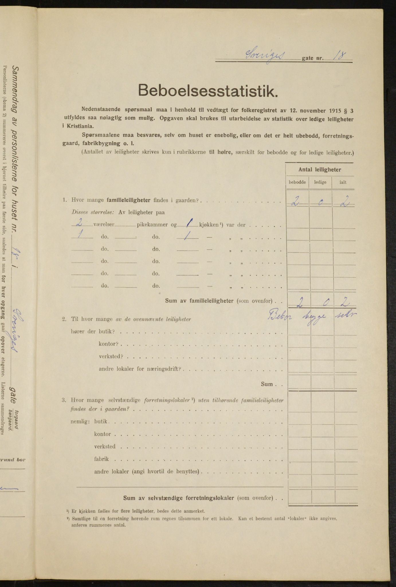 OBA, Municipal Census 1916 for Kristiania, 1916, p. 108911