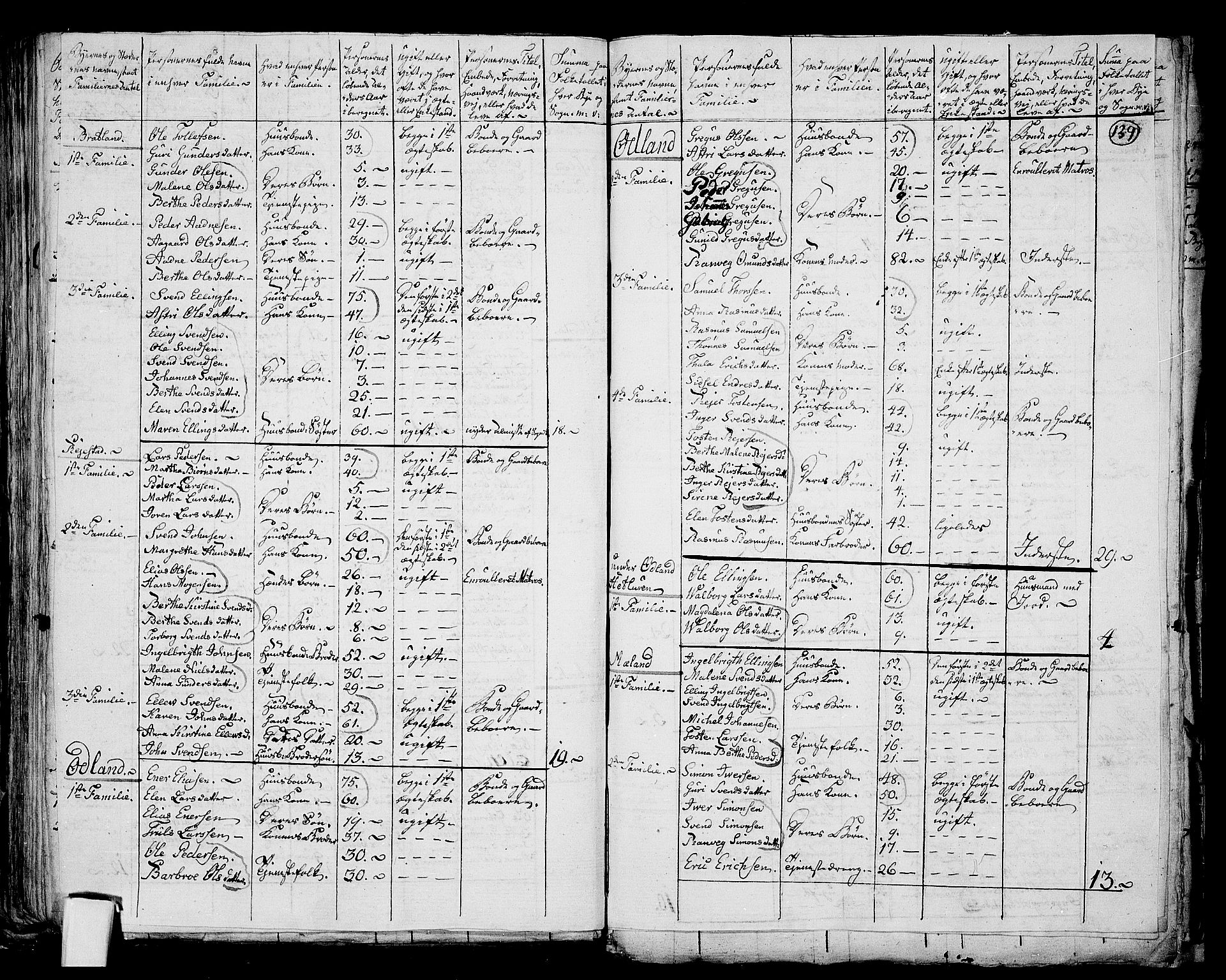 RA, 1801 census for 1119P Hå, 1801, p. 138b-139a