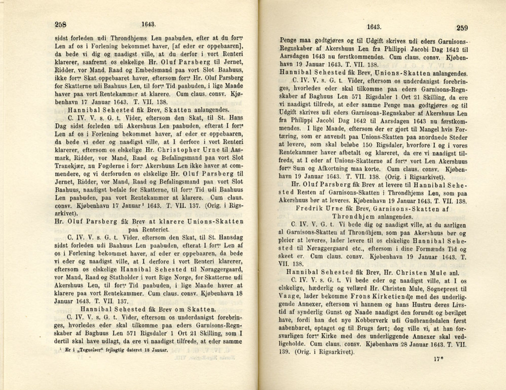 Publikasjoner utgitt av Det Norske Historiske Kildeskriftfond, PUBL/-/-/-: Norske Rigs-Registranter, bind 8, 1641-1648, p. 258-259