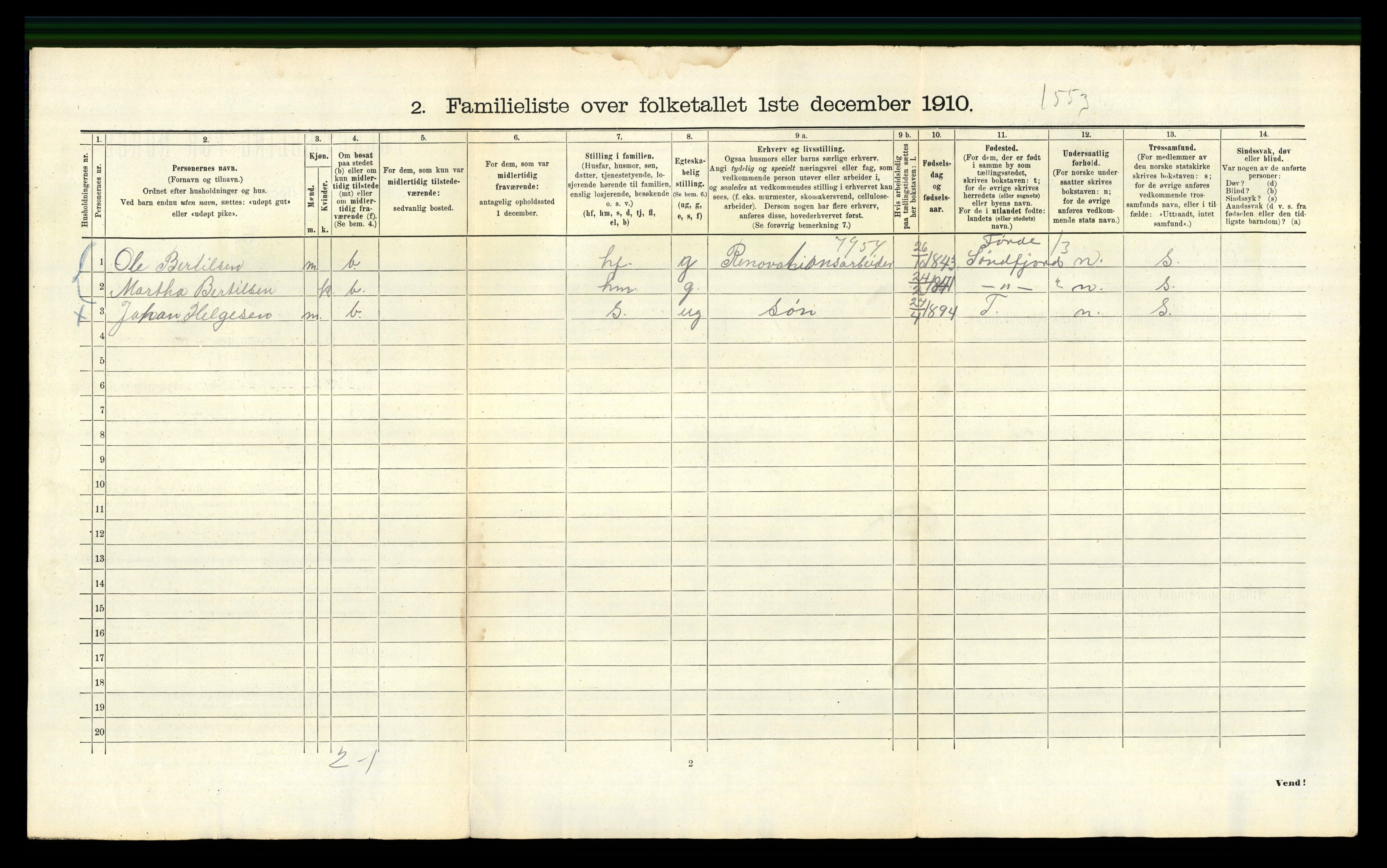 RA, 1910 census for Bergen, 1910, p. 35748