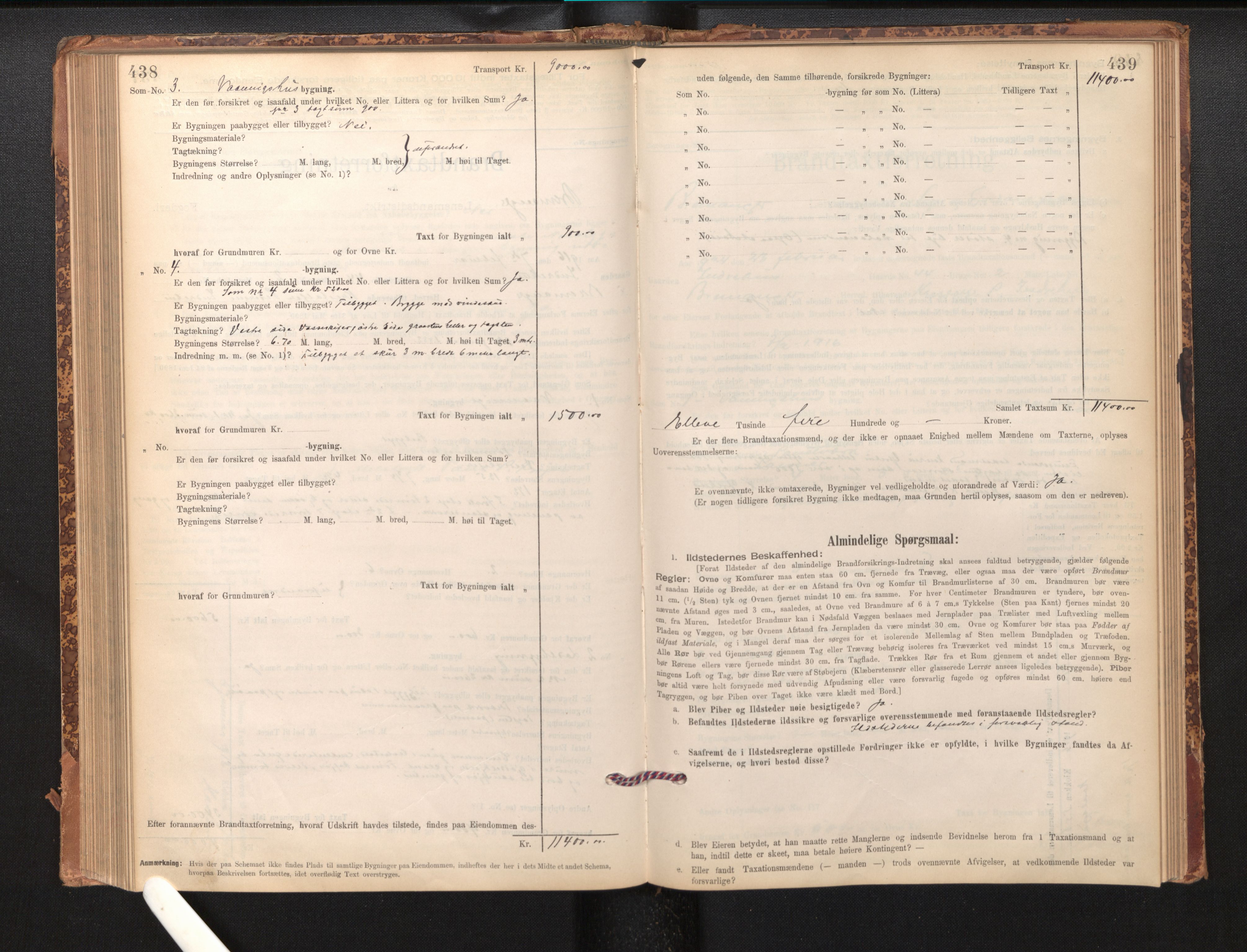Lensmannen i Bremanger, SAB/A-26701/0012/L0007: Branntakstprotokoll, skjematakst, 1895-1936, p. 438-439